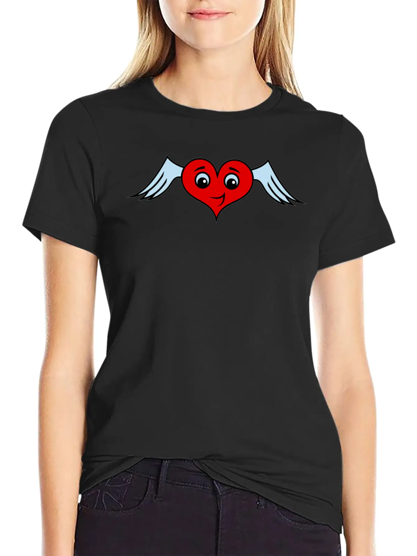 Heart With Wings Character Unisex Casual T-Shirt – Clean Design For Daily Comfort
