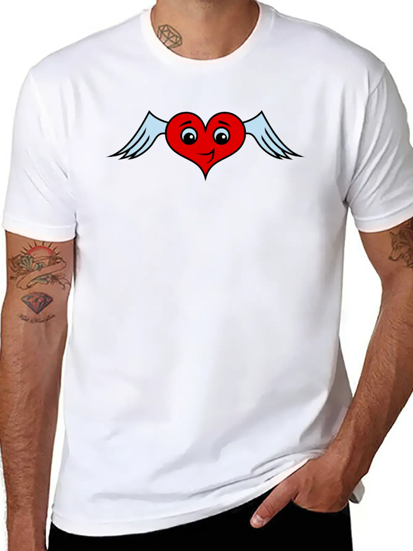 Heart With Wings Character Unisex Casual T-Shirt – Clean Design For Daily Comfort