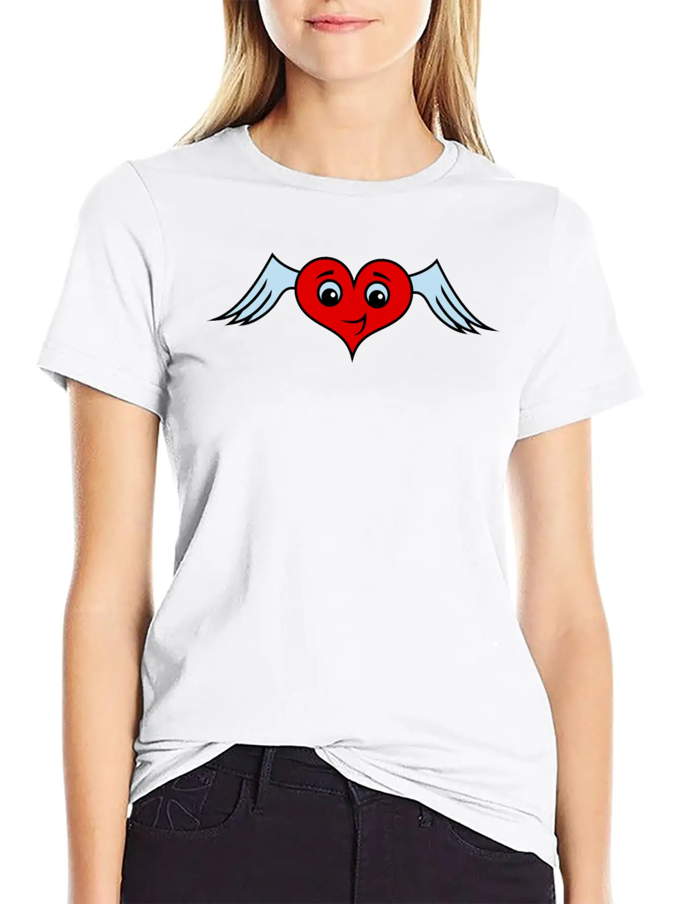 Heart With Wings Character Unisex Casual T-Shirt – Clean Design For Daily Comfort