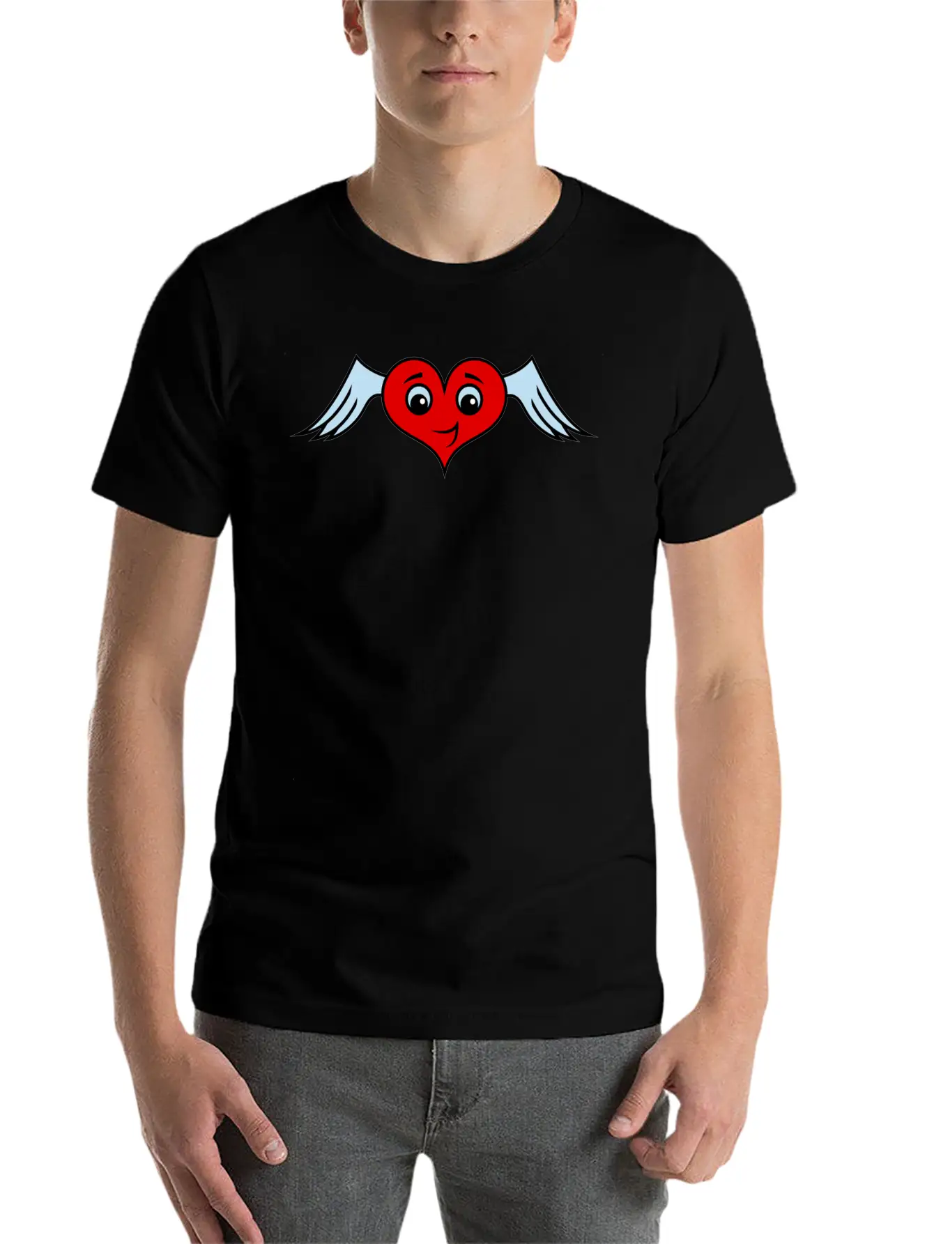 Heart With Wings Character Unisex Casual T-Shirt – Clean Design For Daily Comfort