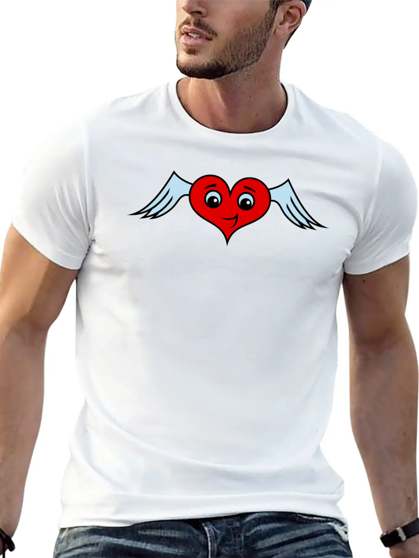 Heart With Wings Character Unisex Casual T-Shirt – Clean Design For Daily Comfort
