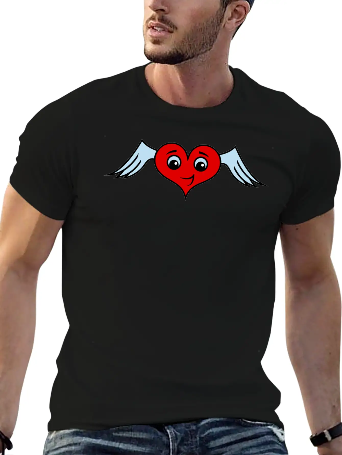 Heart With Wings Character Unisex Casual T-Shirt – Clean Design For Daily Comfort