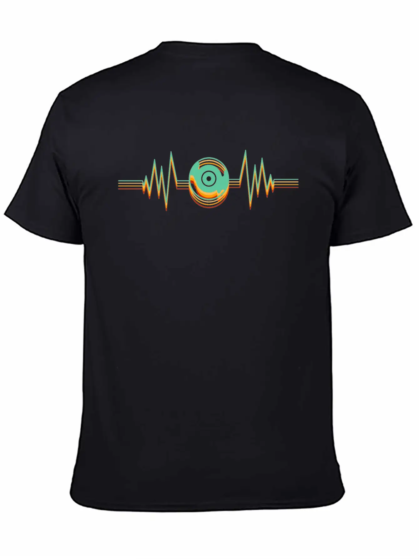 Heartbeat Disk Vinyl Music Nightclub EDM Party Unisex Casual T-Shirt – Clean Design For Daily Comfort