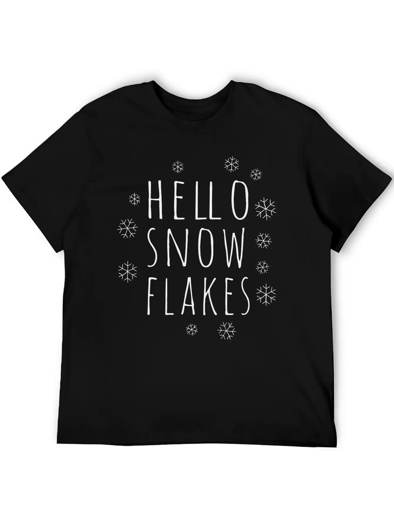 Hello Snow Flakes Unisex Casual T-Shirt – Clean Design For Daily Comfort