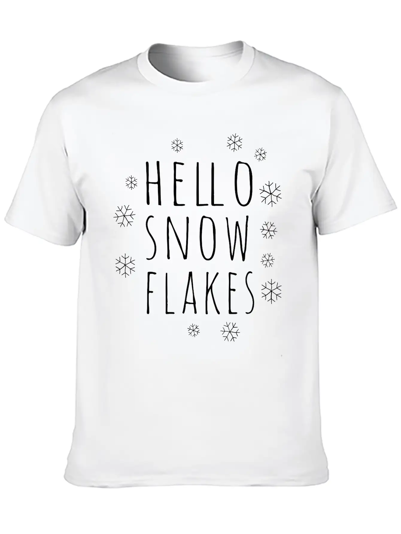 Hello Snow Flakes Unisex Casual T-Shirt – Clean Design For Daily Comfort