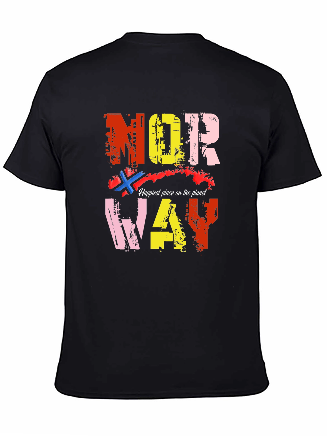 Norway Graphic Print Black T-Shirt
