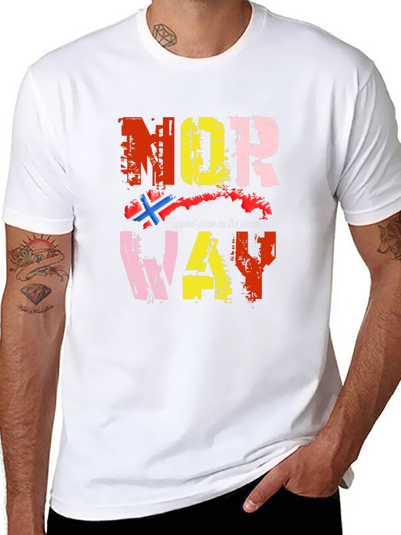 Norway Graphic Print Black T-Shirt