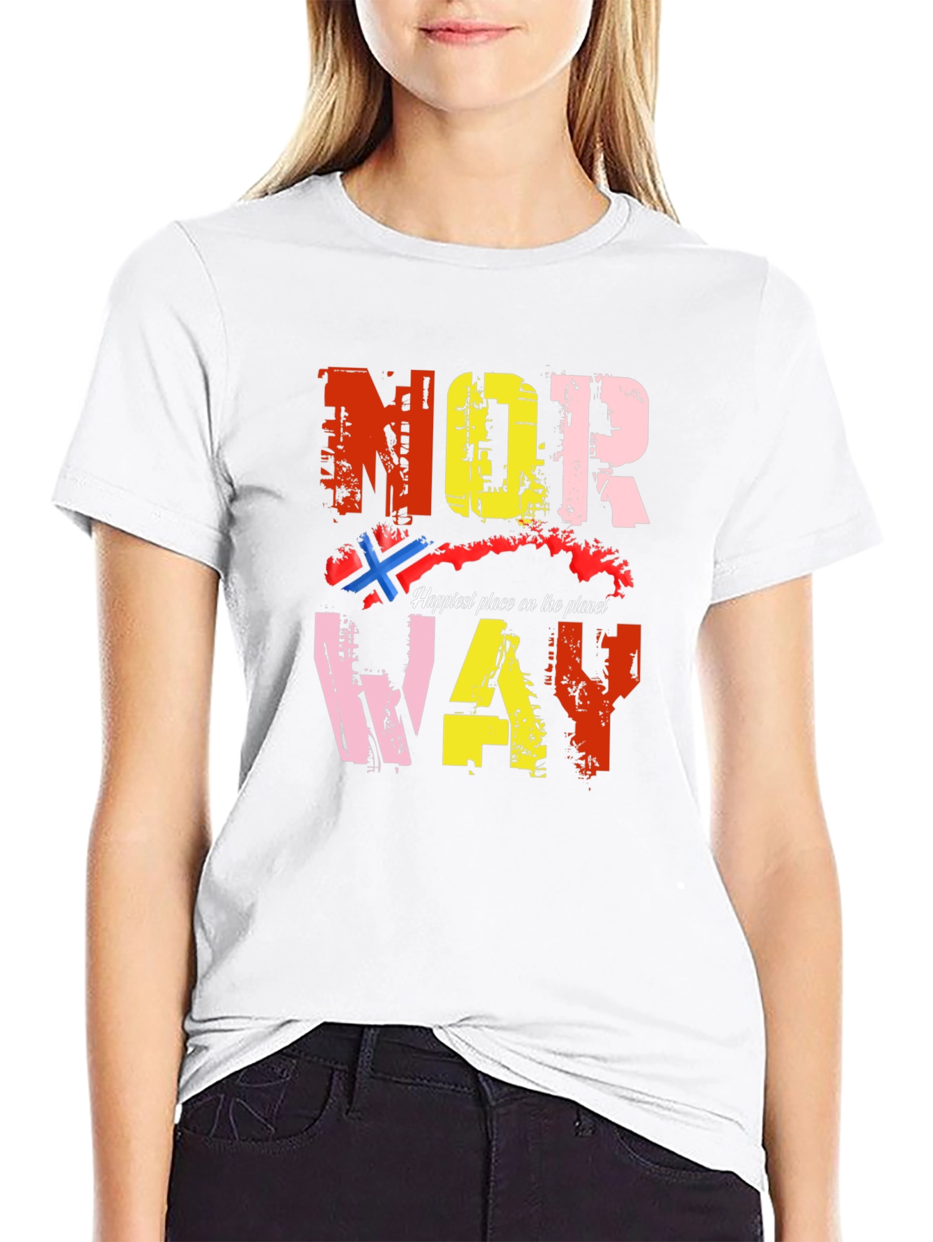 Norway Graphic Print Black T-Shirt