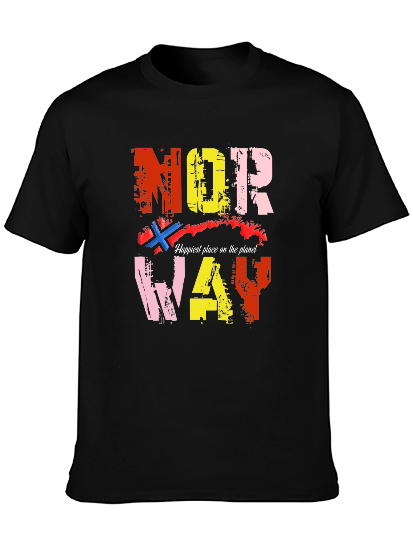 Norway Graphic Print Black T-Shirt