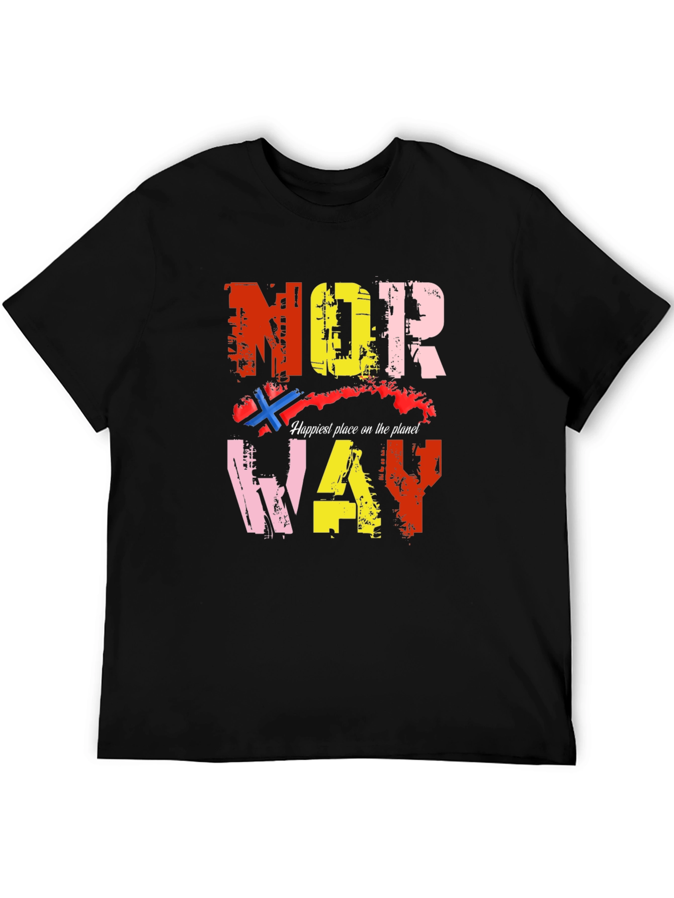 Norway Graphic Print Black T-Shirt