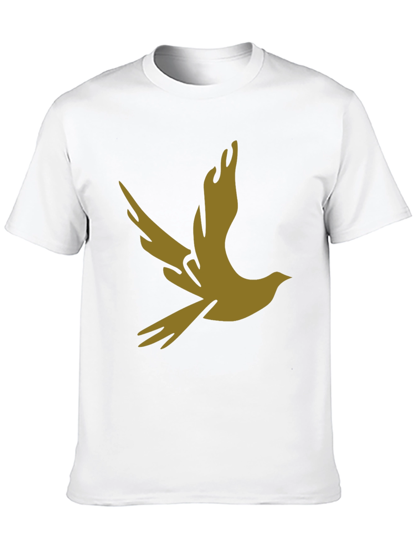 Stylish Black Tee with Abstract Bird Graphic