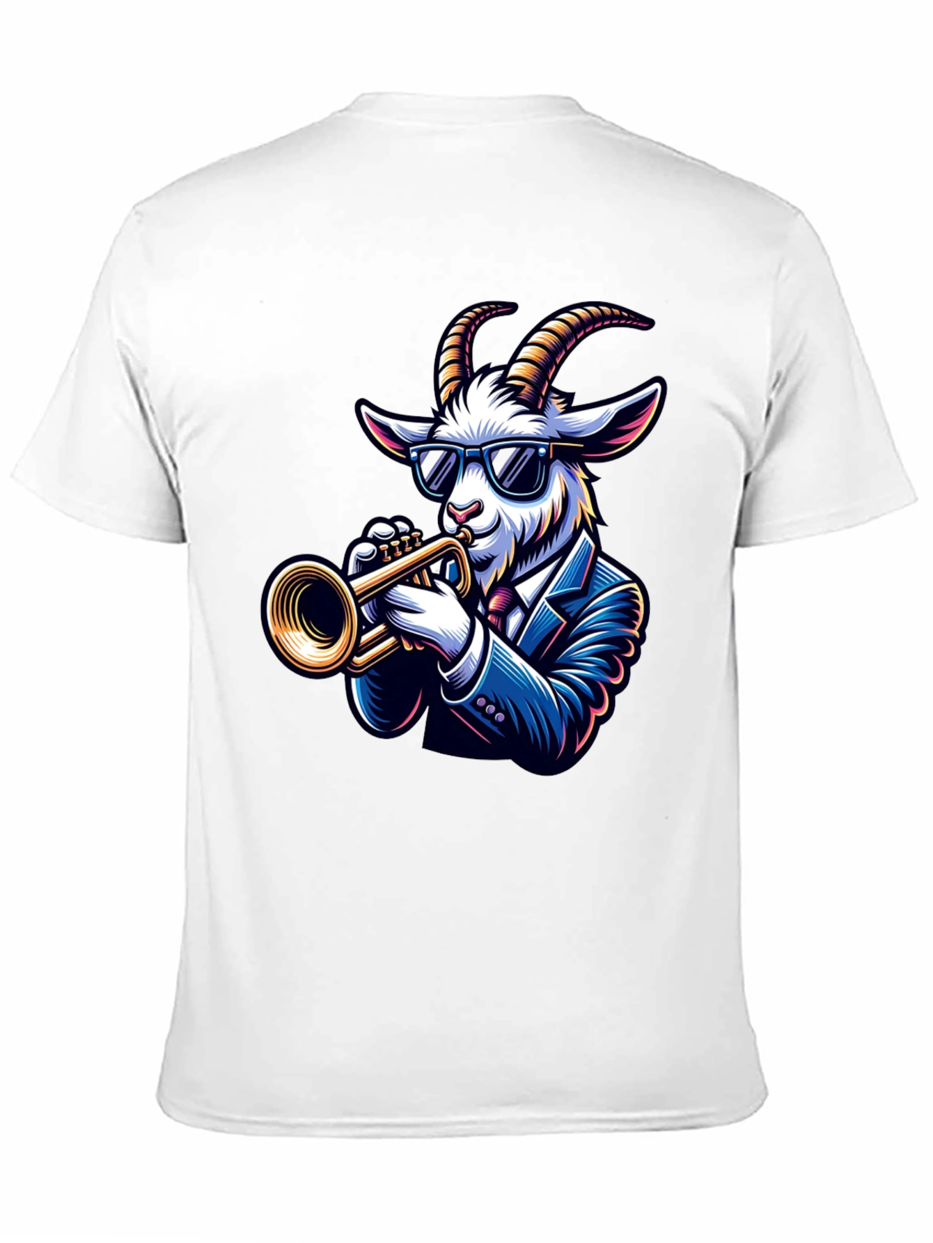 Cool Goat Trumpet Player Graphic Tee