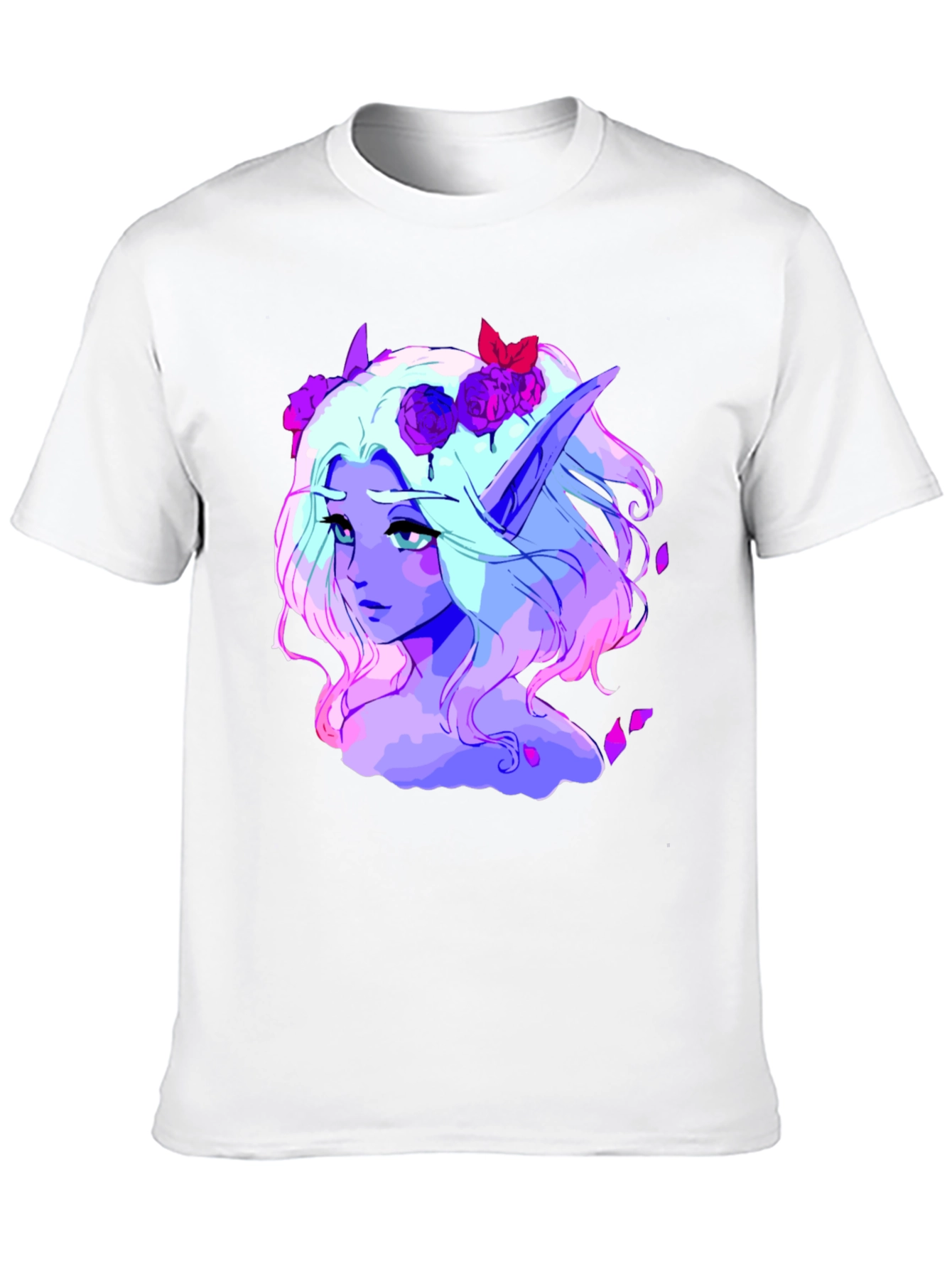 Elf Portrait Graphic Tee - Black Cotton Shirt