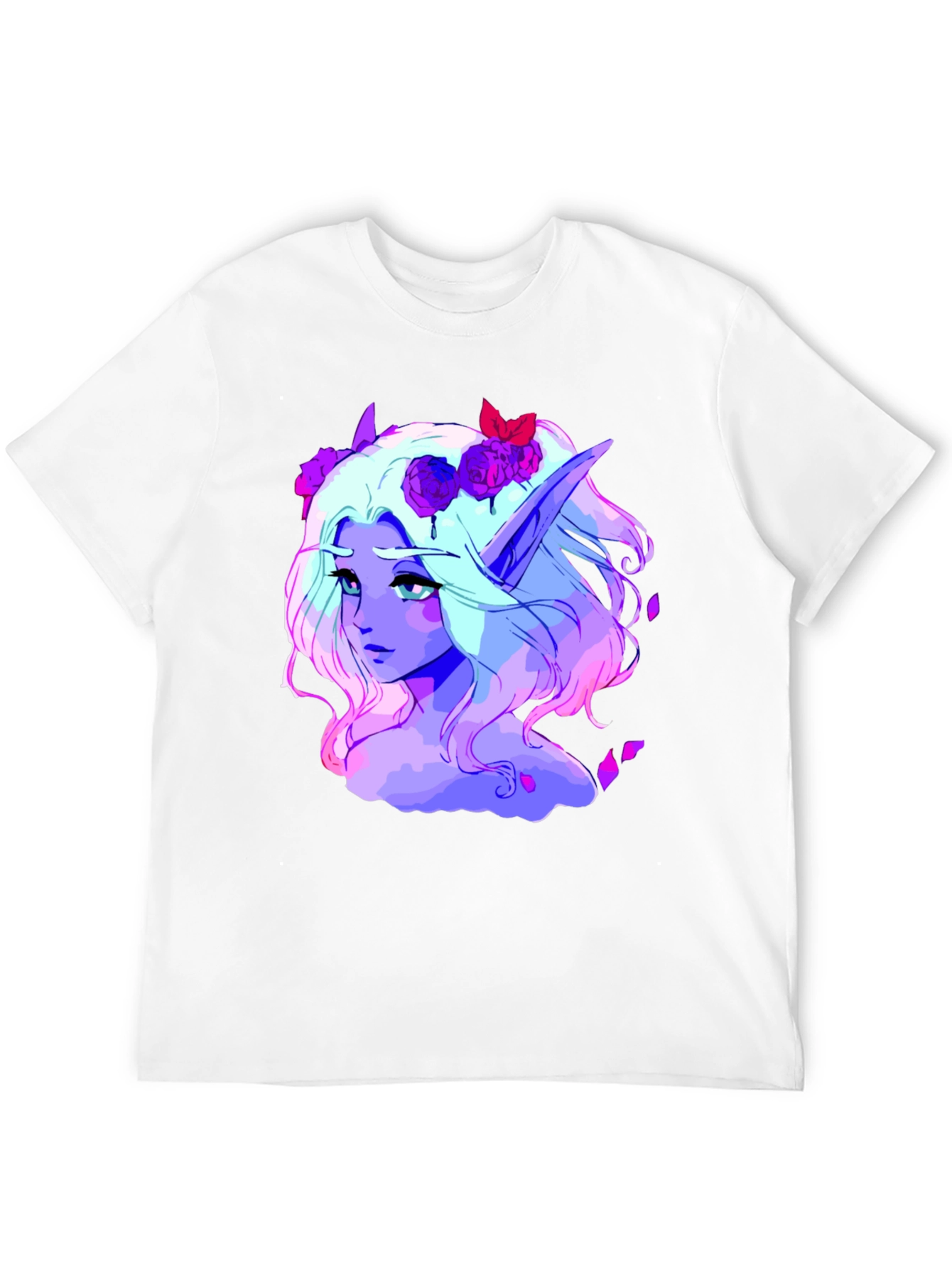 Elf Portrait Graphic Tee - Black Cotton Shirt