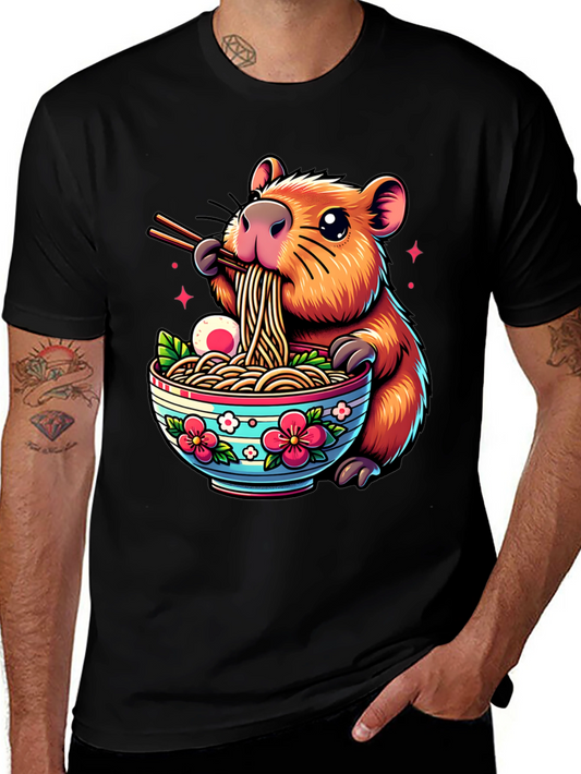 Capybara Ramen T-Shirt - Cute Cartoon Tee
