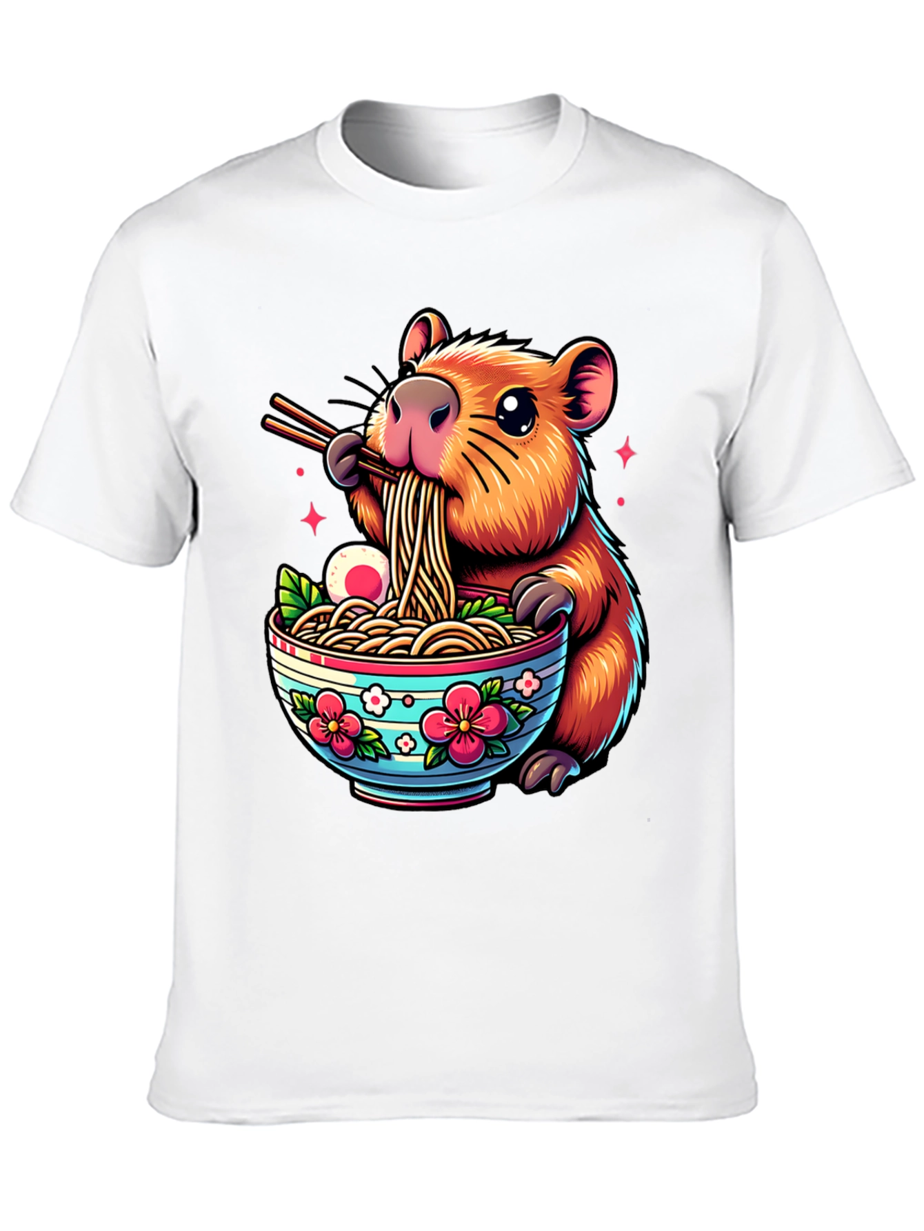 Capybara Ramen T-Shirt - Cute Cartoon Tee