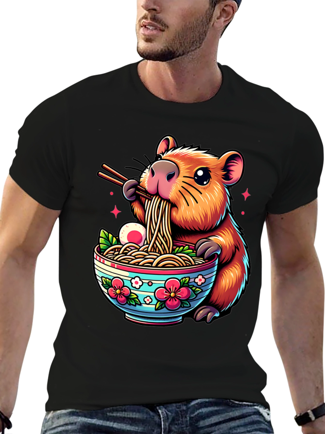Capybara Ramen T-Shirt - Cute Cartoon Tee