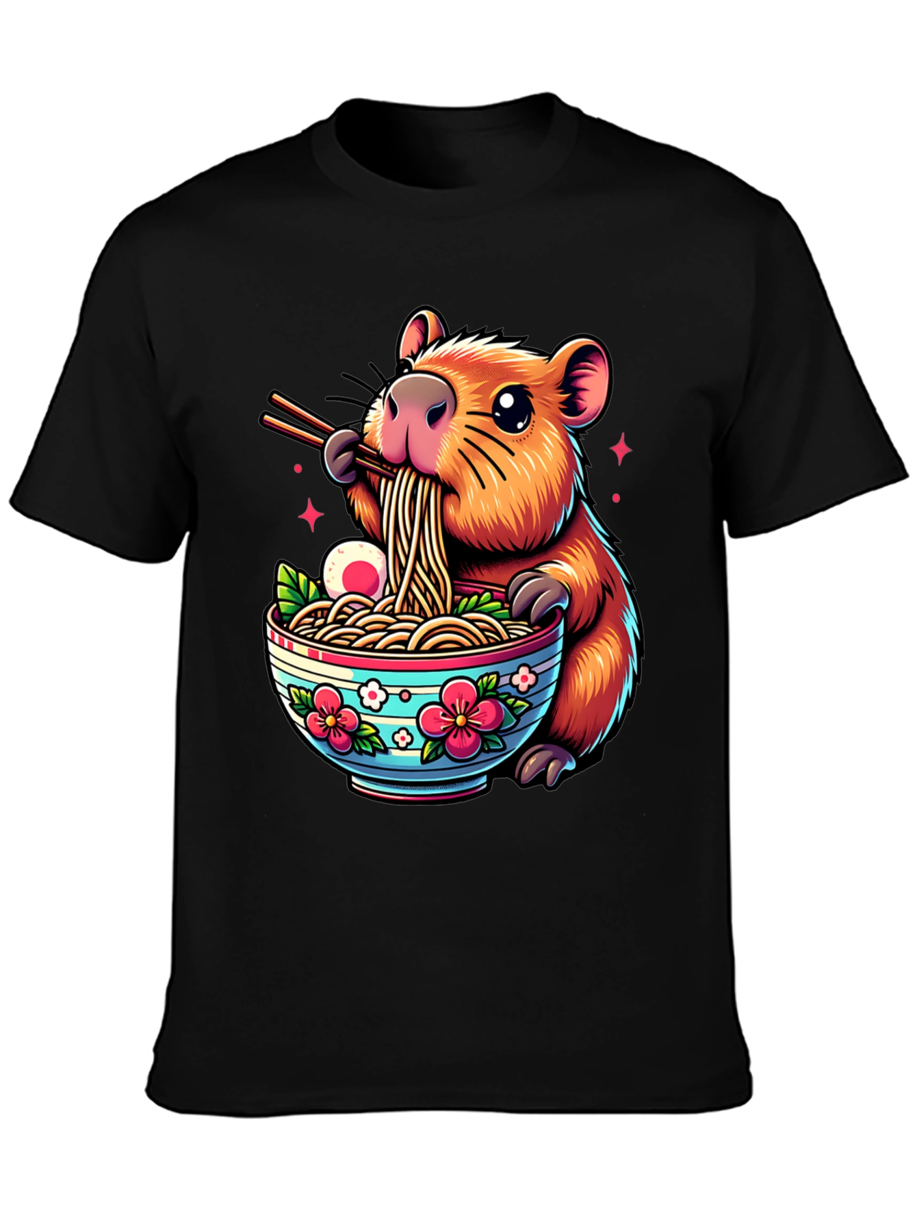 Capybara Ramen T-Shirt - Cute Cartoon Tee