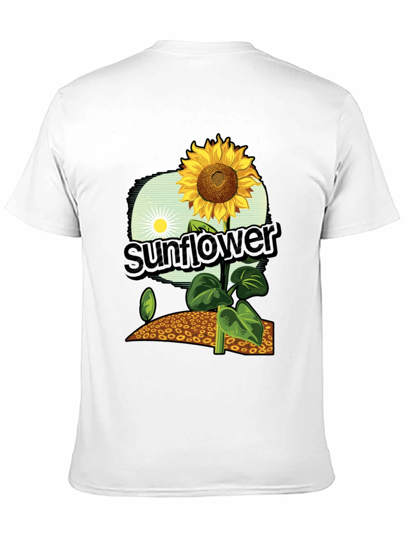 Sunflower Graphic Print T-Shirt - Black Cotton Tee