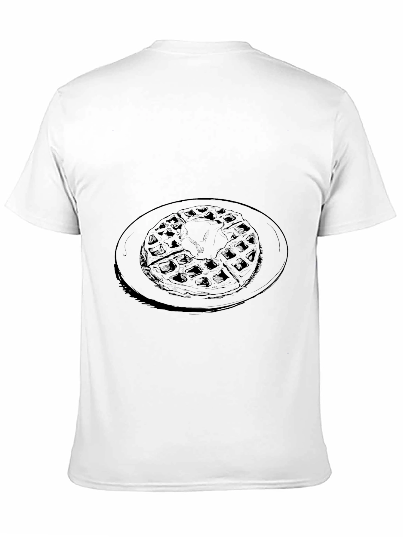 Waffle Graphic Tee - Casual Black T-Shirt