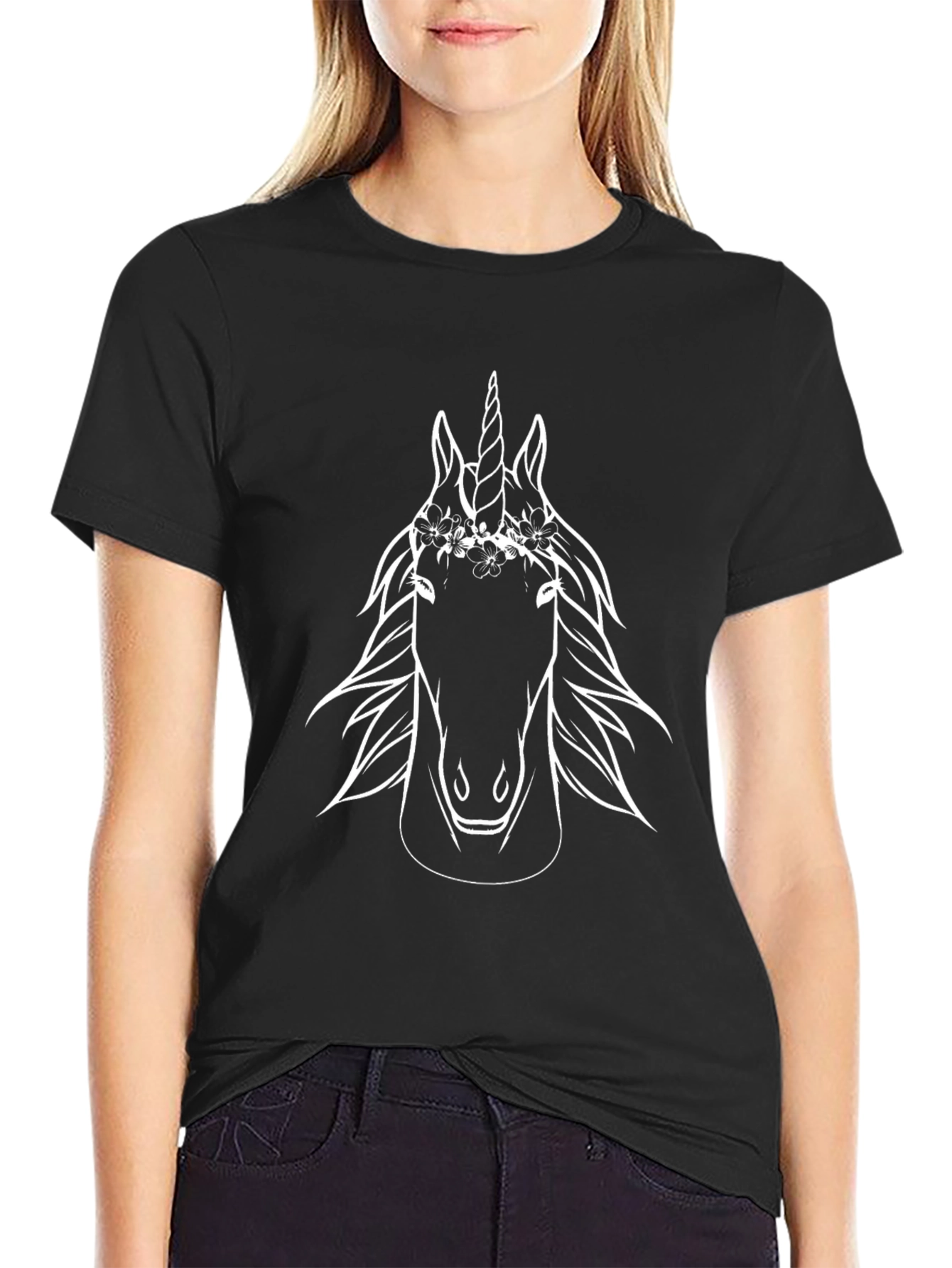 Unicorn Graphic T-Shirt - Black Tee