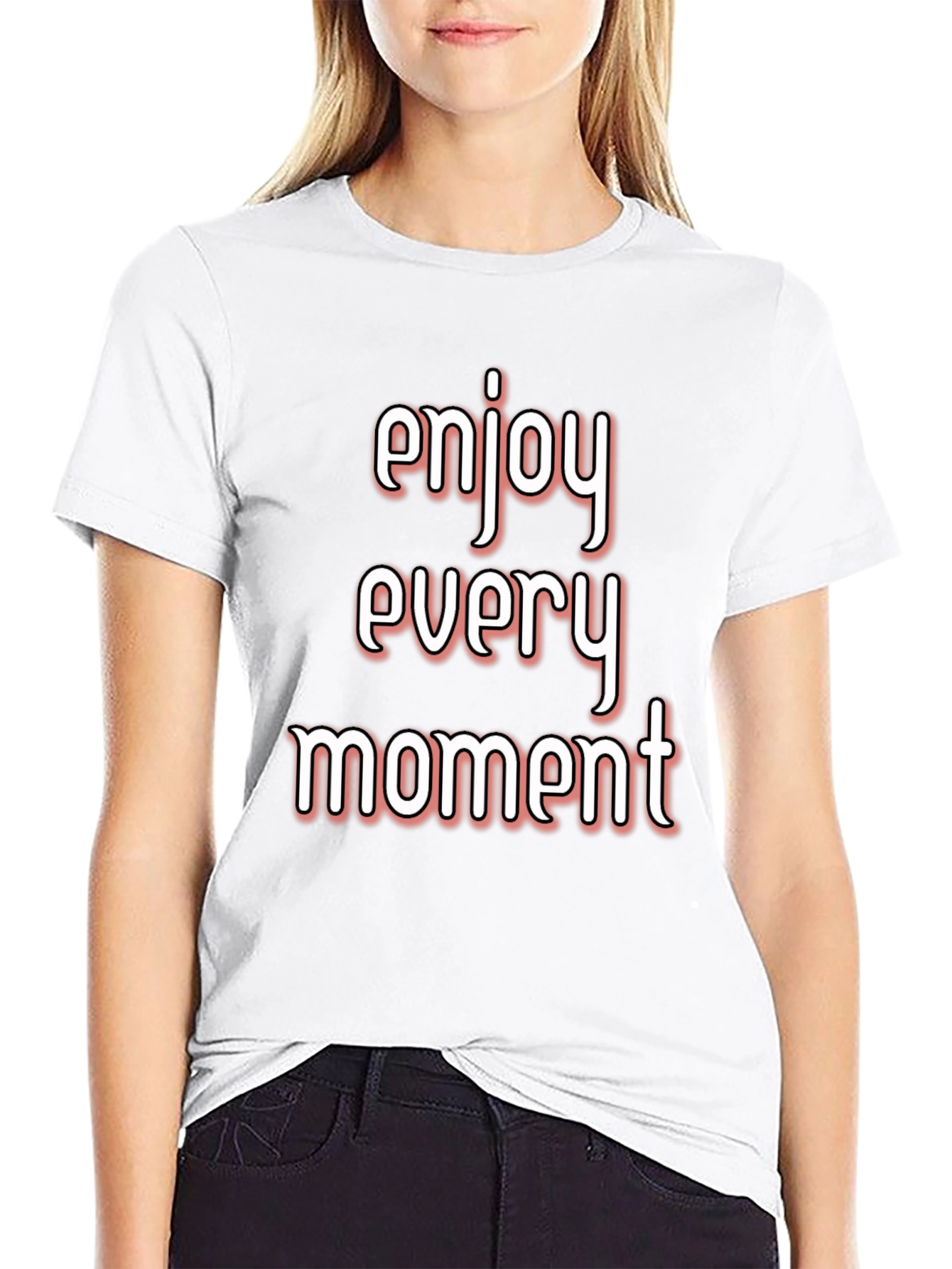 Enjoy Every Moment Black Graphic Tee Shirt
