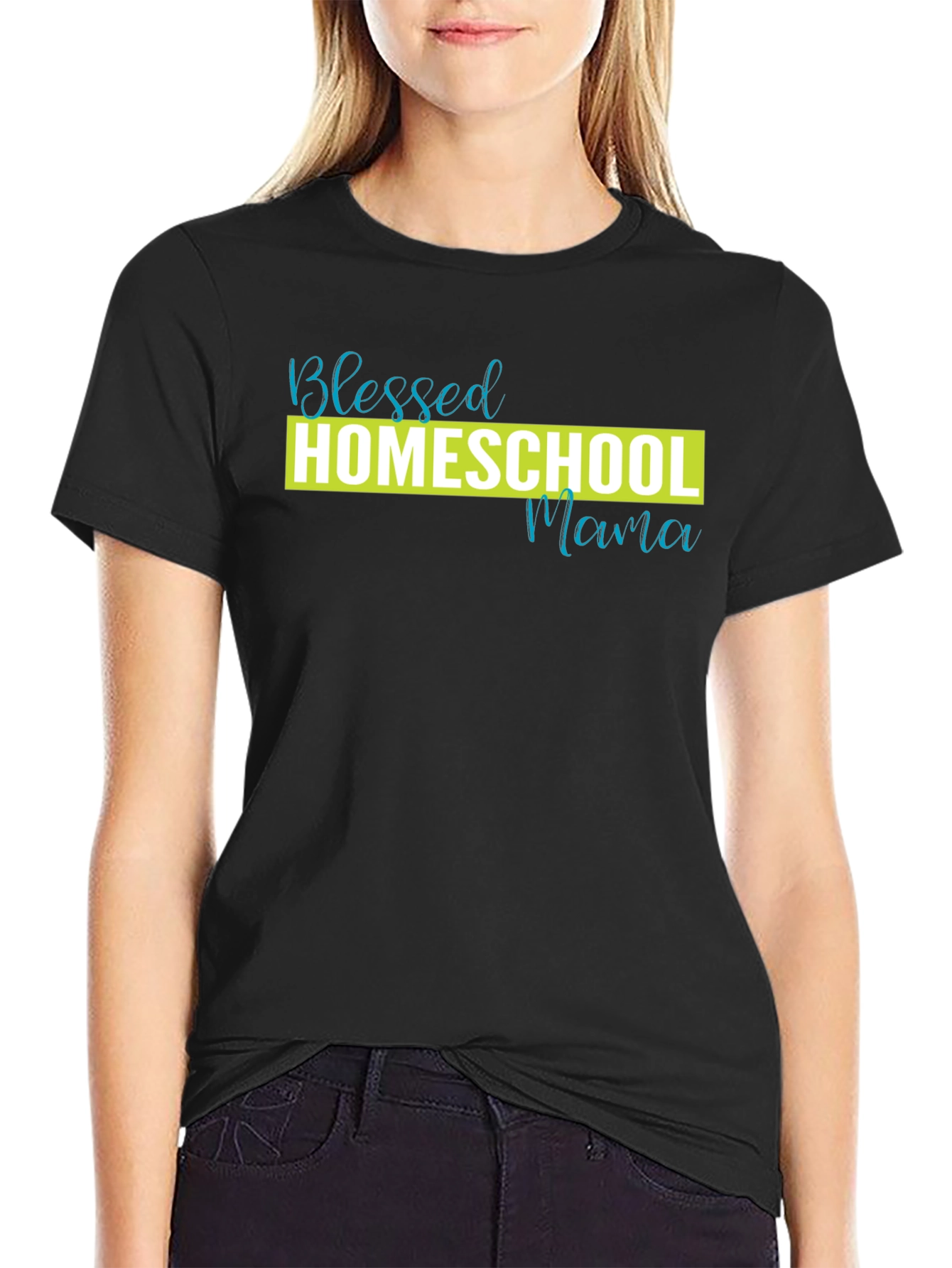 Blessed Homeschool Mama Black T-Shirt