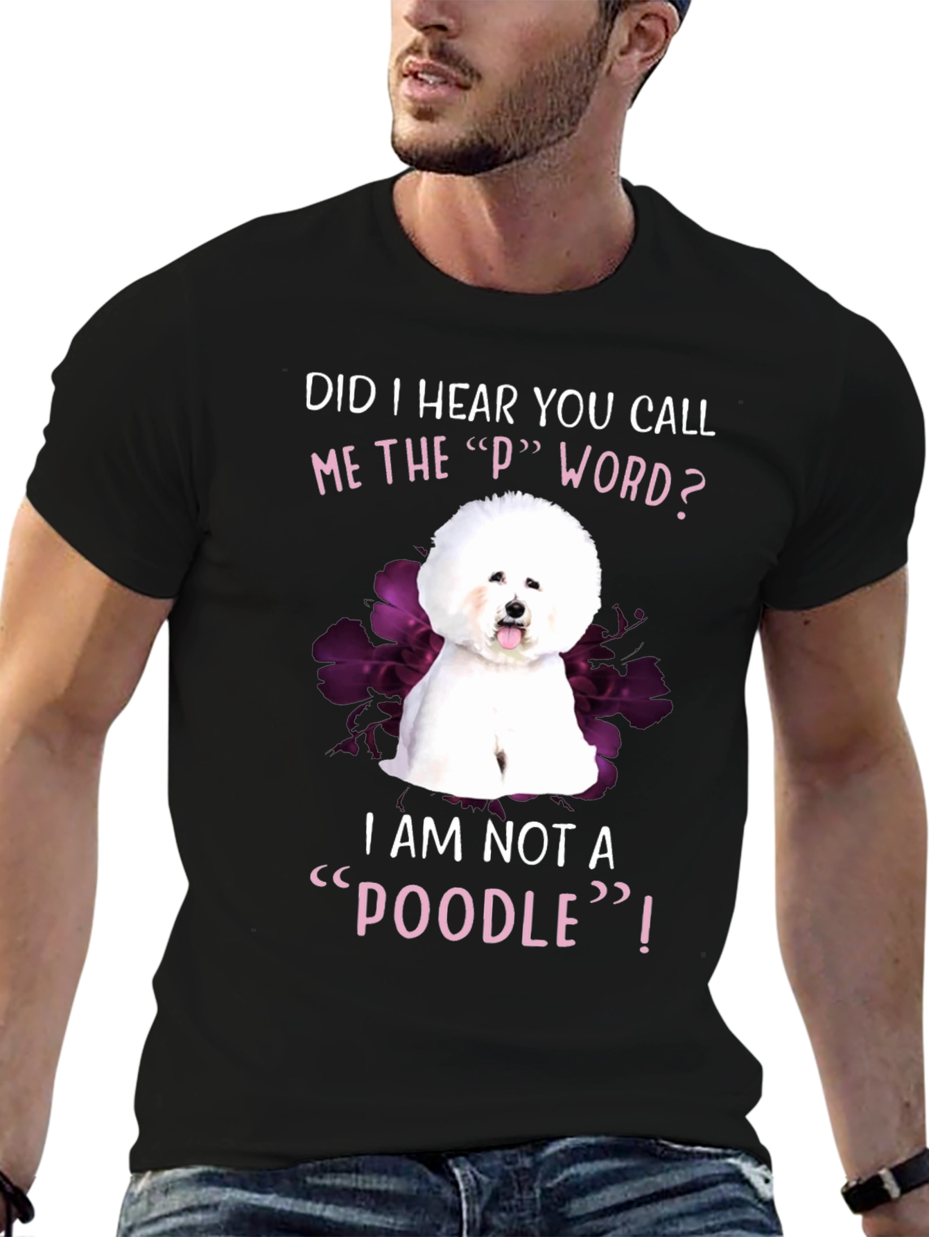 Funny Bichon Frise Poodle Dog Graphic T-Shirt