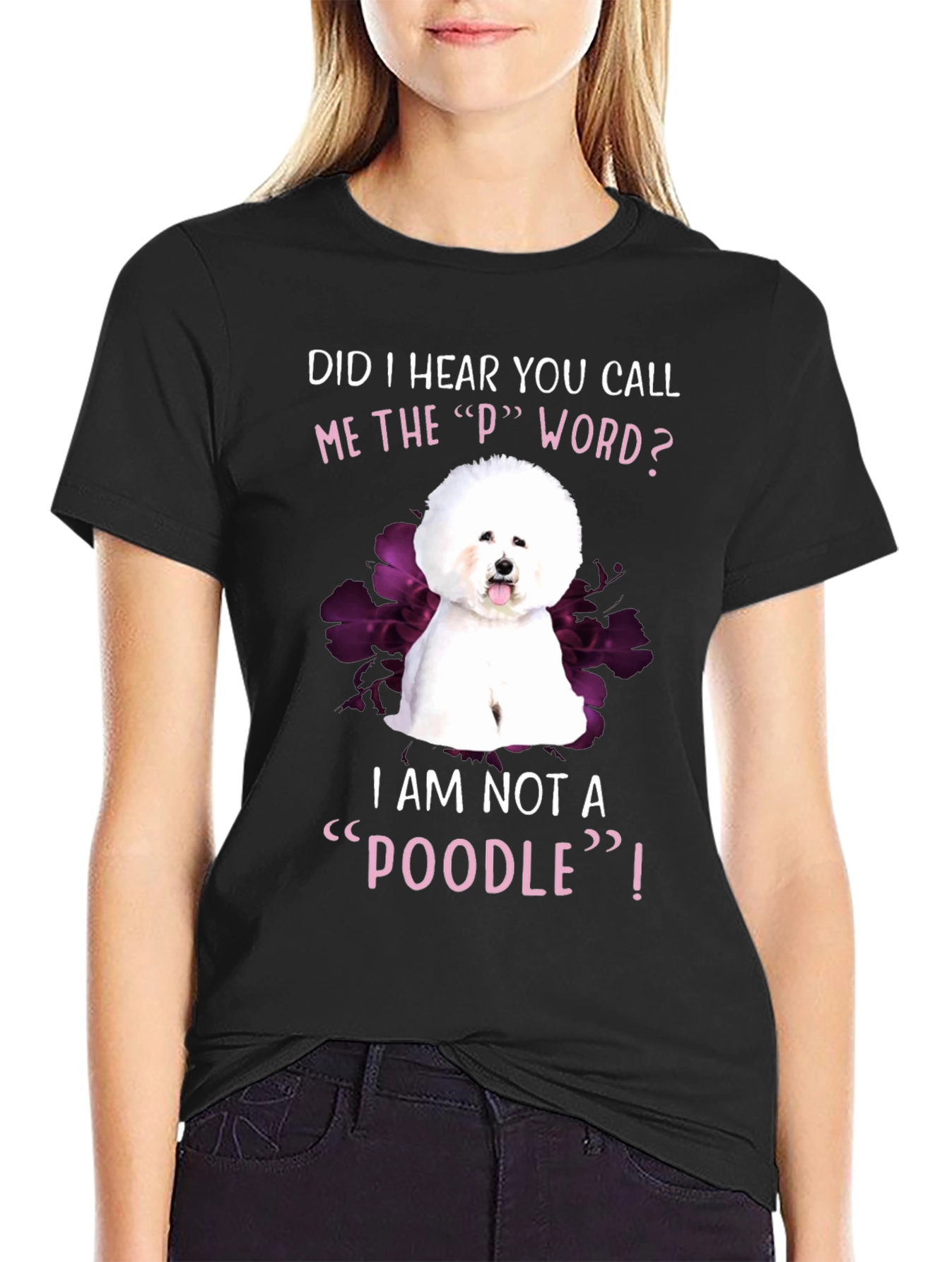Funny Bichon Frise Poodle Dog Graphic T-Shirt