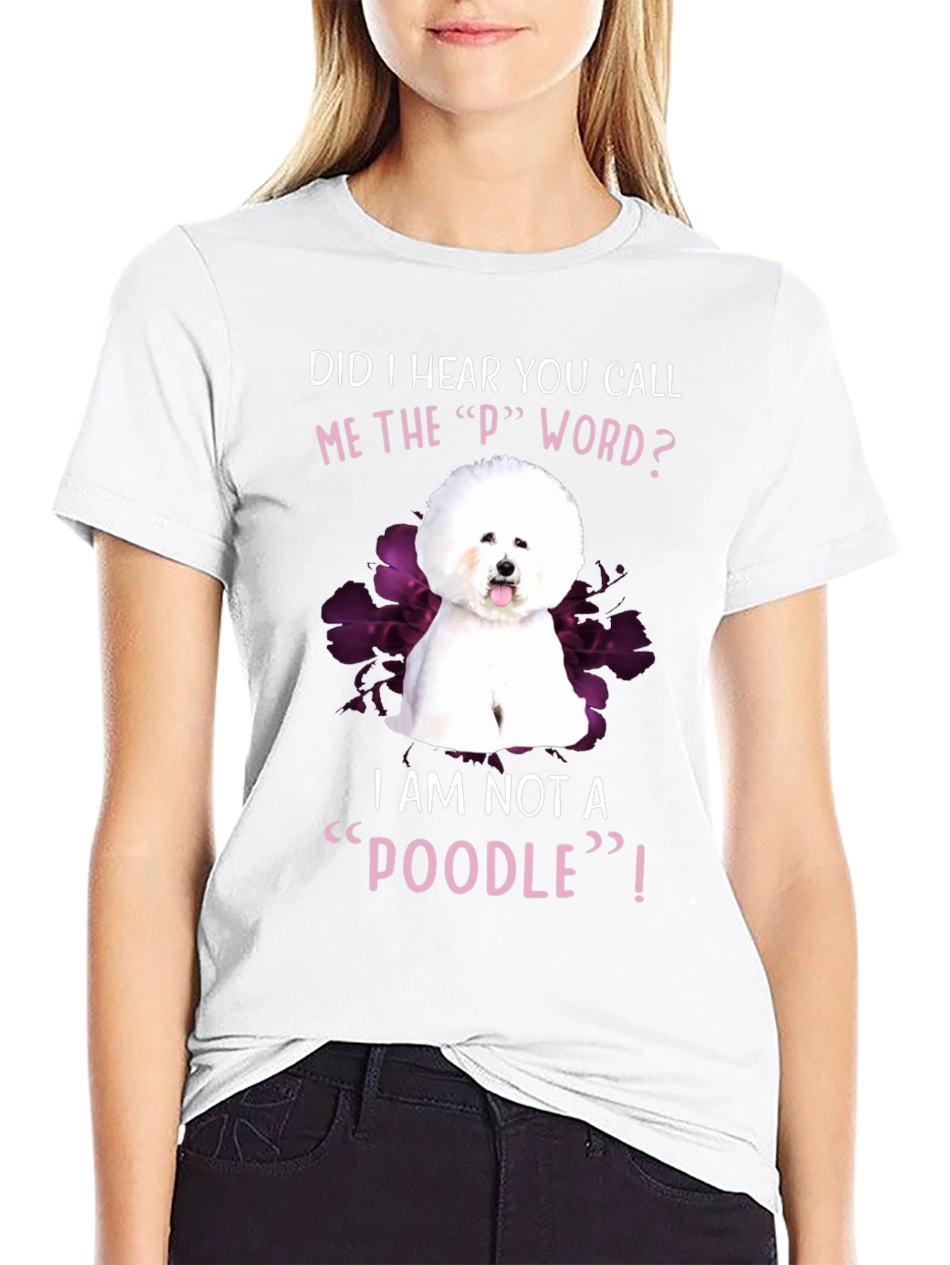 Funny Bichon Frise Poodle Dog Graphic T-Shirt