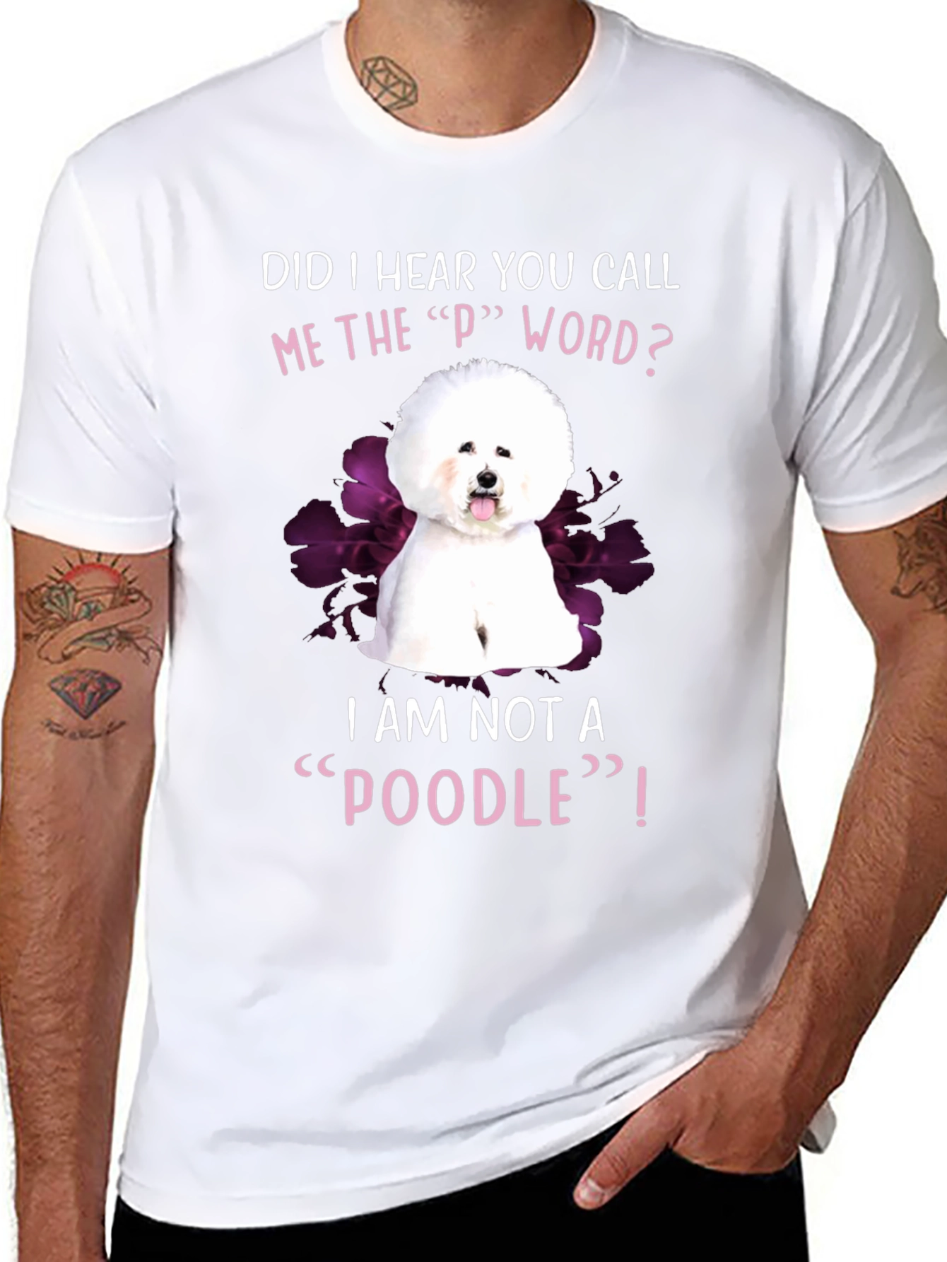 Funny Bichon Frise Poodle Dog Graphic T-Shirt