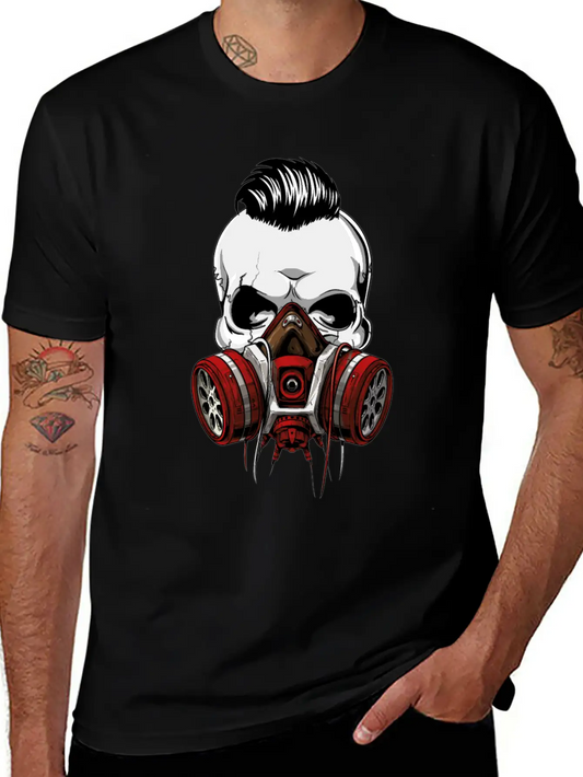 Hipster Skull With Gas Mask Unisex Casual T-Shirt – Clean Design For Daily Comfort