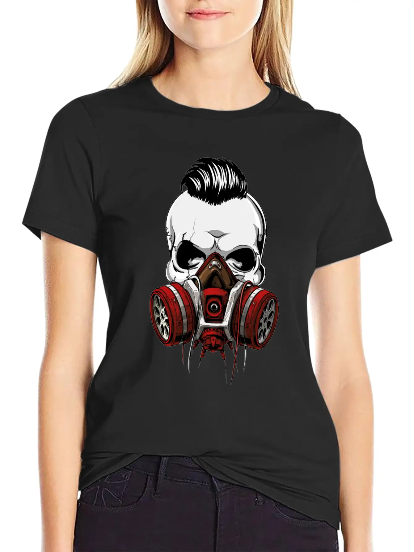 Hipster Skull With Gas Mask Unisex Casual T-Shirt – Clean Design For Daily Comfort