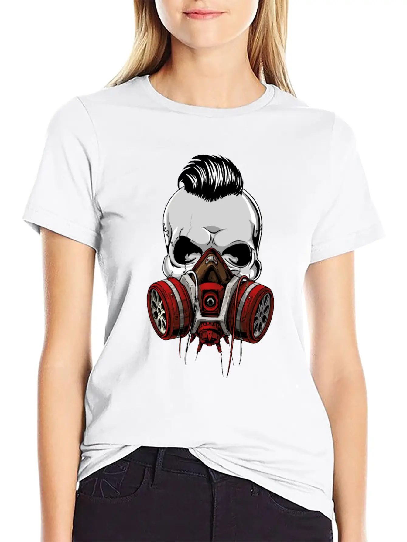 Hipster Skull With Gas Mask Unisex Casual T-Shirt – Clean Design For Daily Comfort