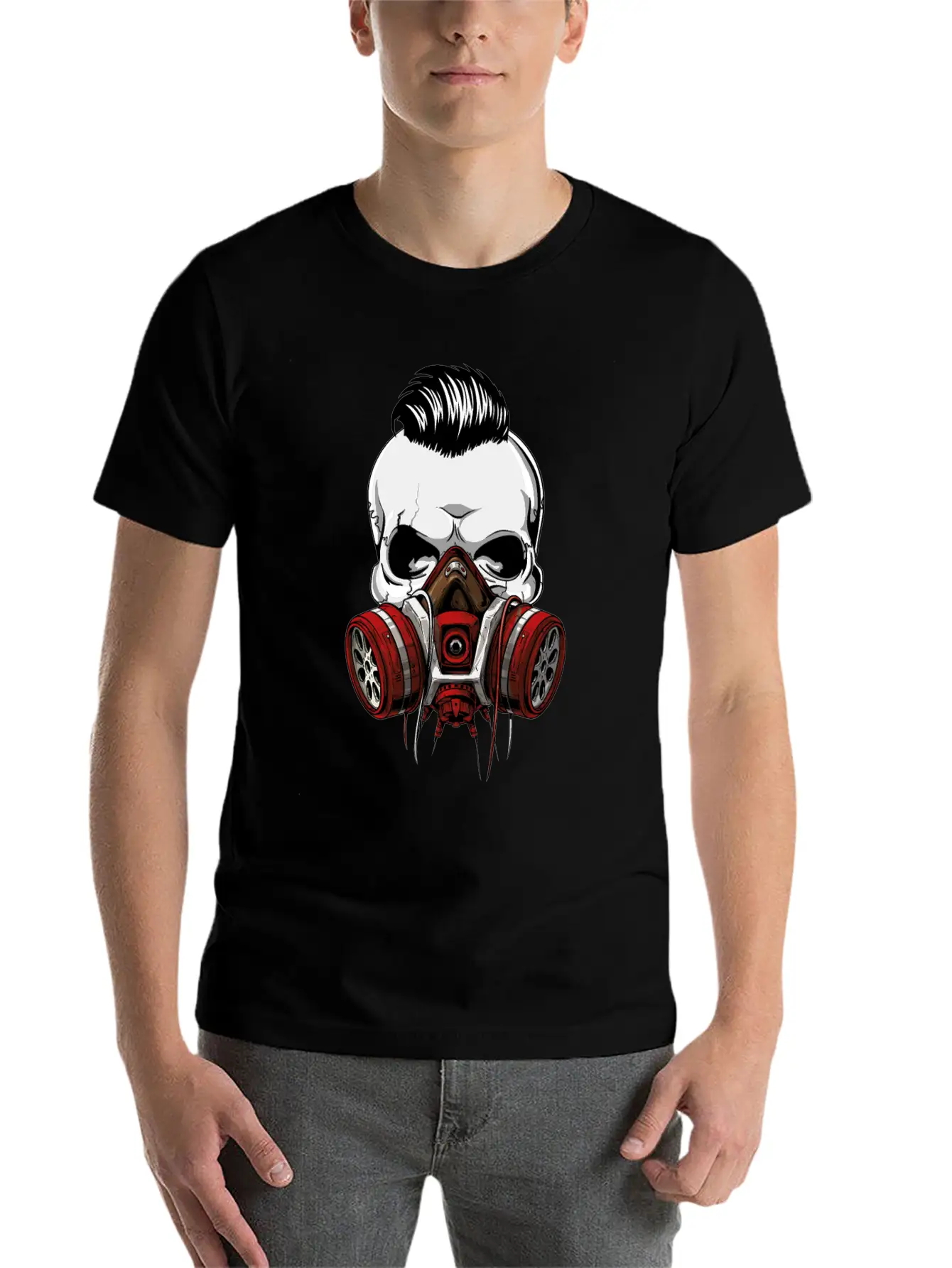 Hipster Skull With Gas Mask Unisex Casual T-Shirt – Clean Design For Daily Comfort