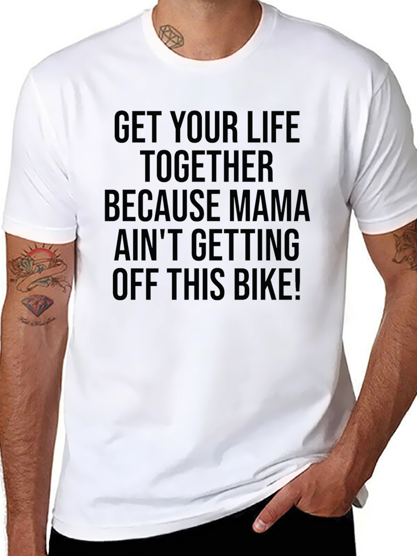 Mama Aint Getting Off This Bike! Funny T-Shirt