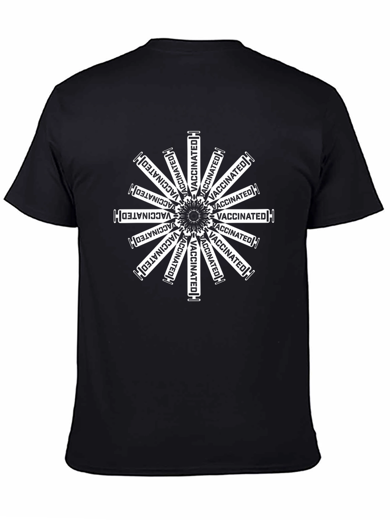 Vaccinated Syringe Mandala Graphic T-Shirt
