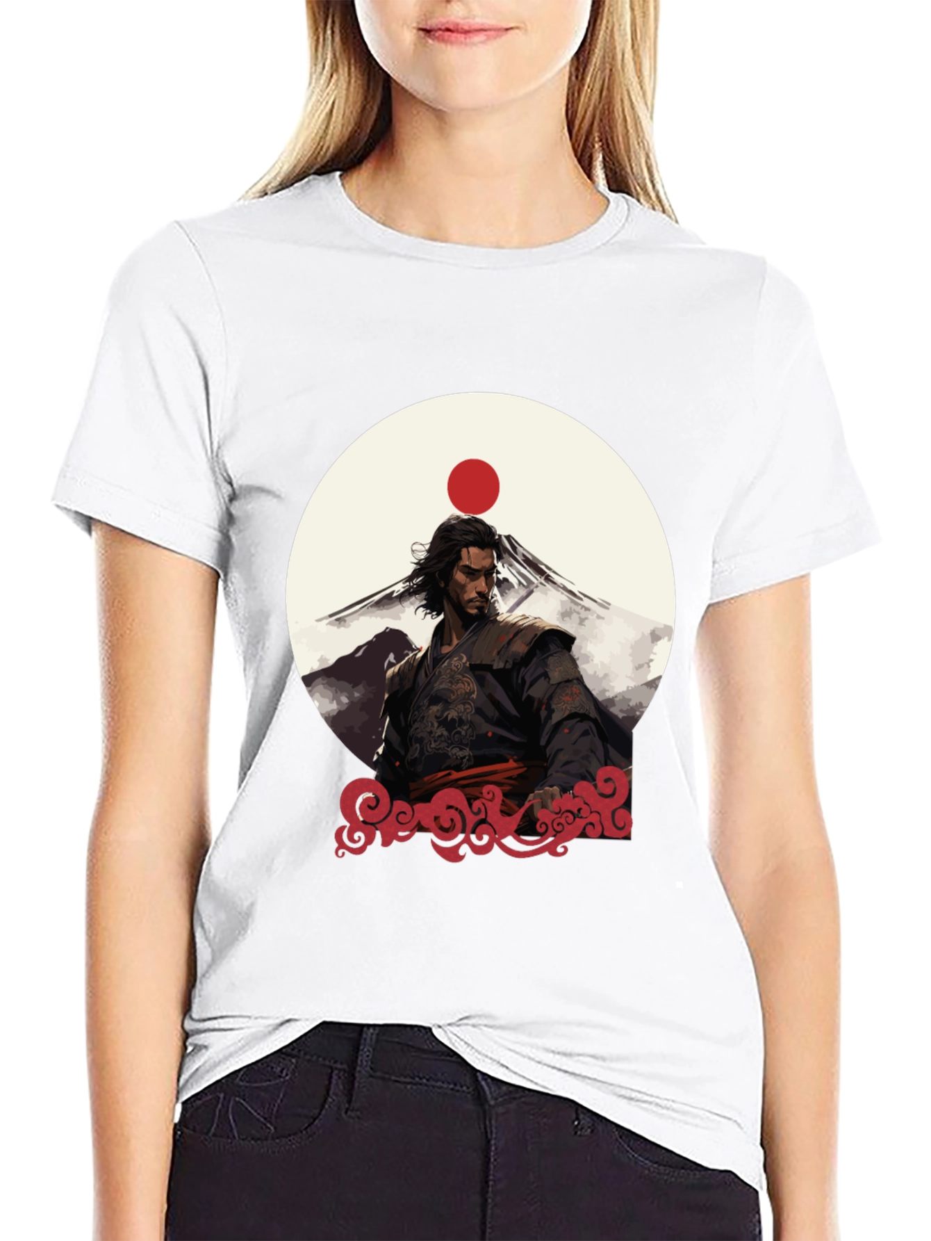 Samurai Sunset Graphic Tee - Black