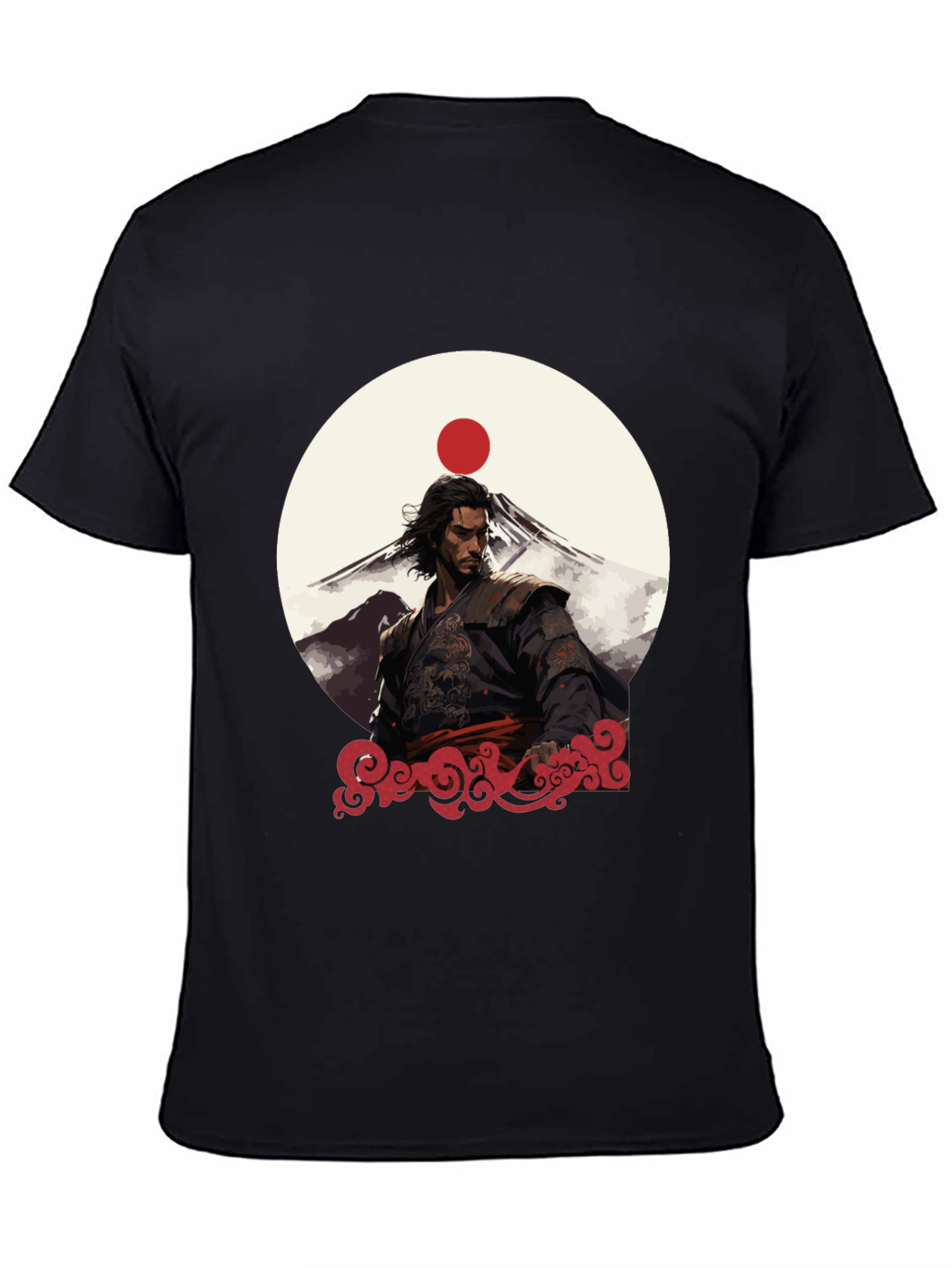 Samurai Sunset Graphic Tee - Black