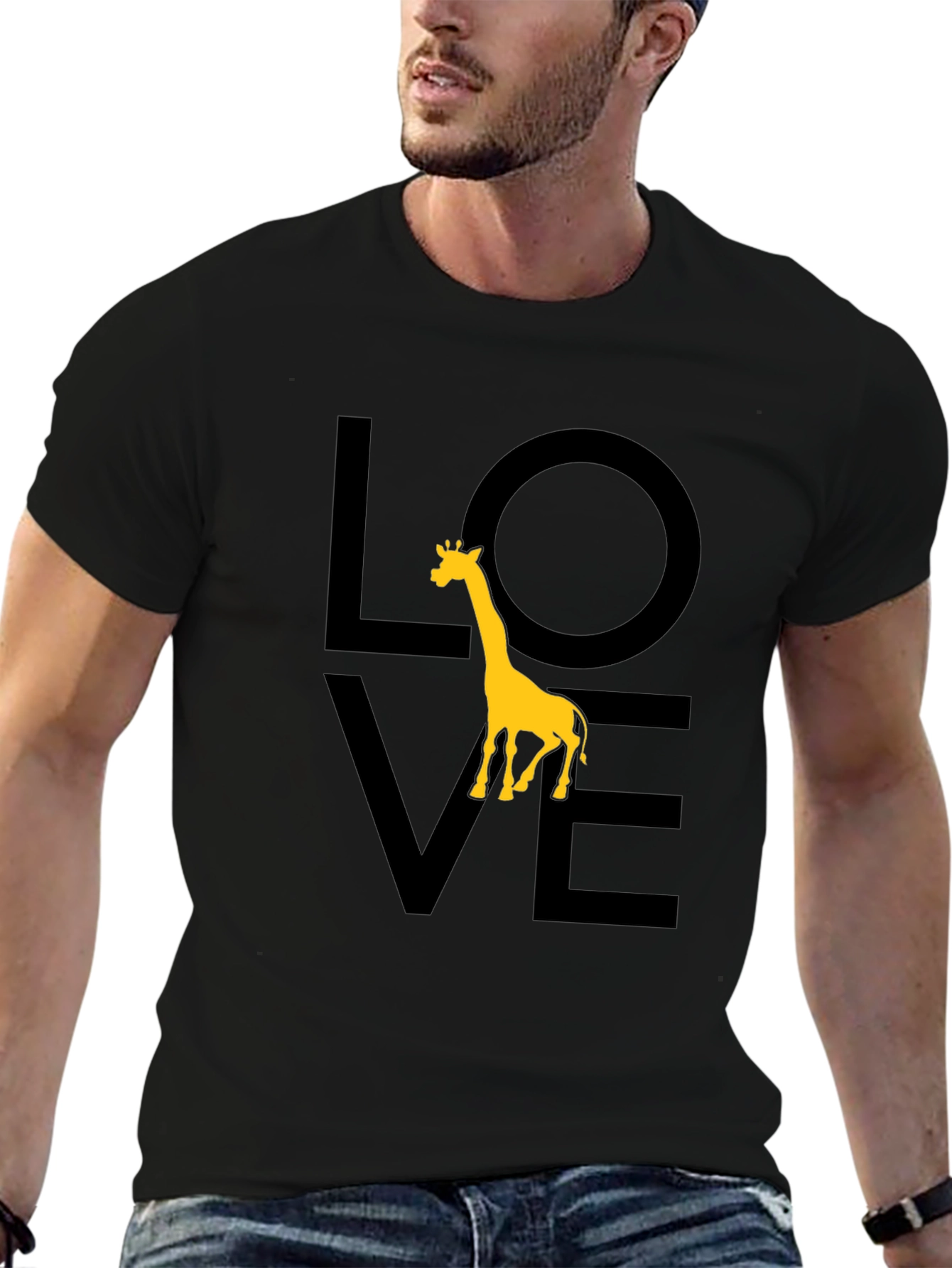 Love Giraffe Black T-Shirt