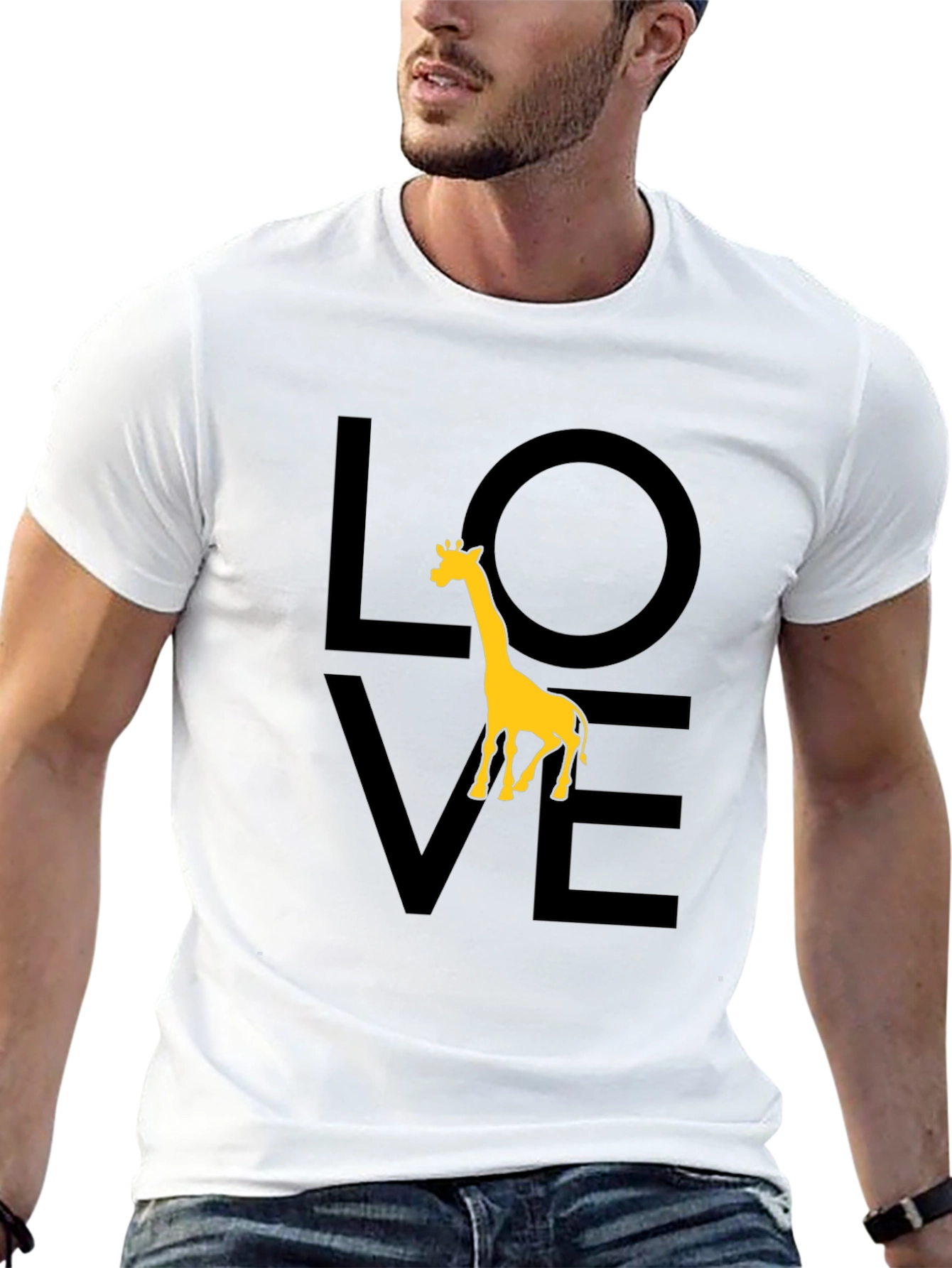 Love Giraffe Black T-Shirt