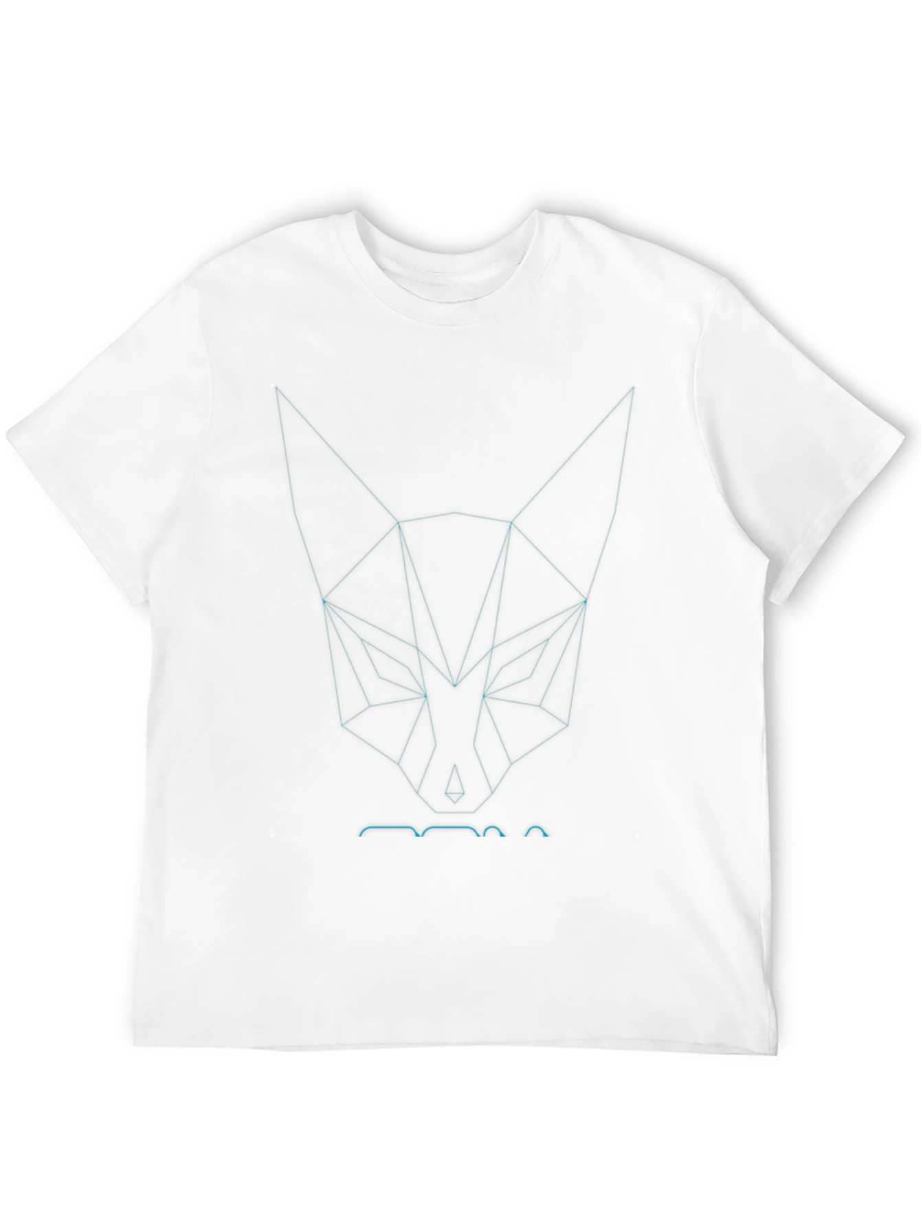 Geometric Fox Head Graphic Black Tee