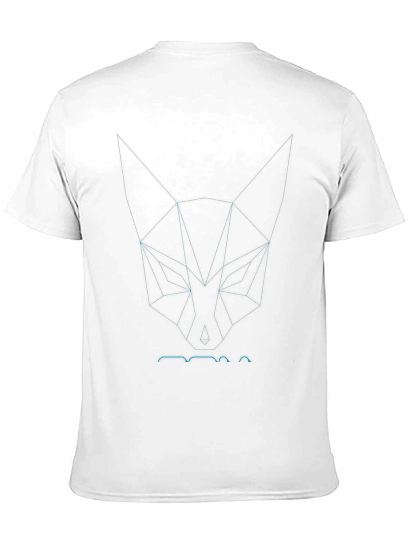 Geometric Fox Head Graphic Black Tee