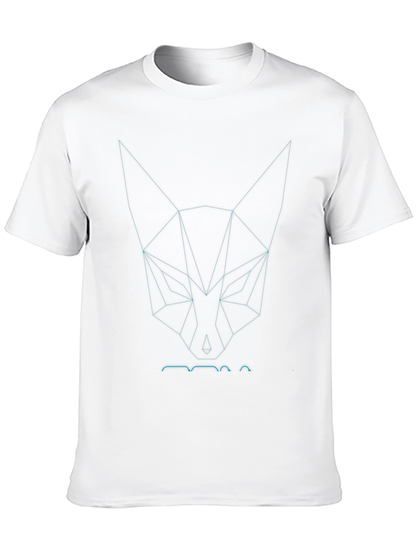Geometric Fox Head Graphic Black Tee