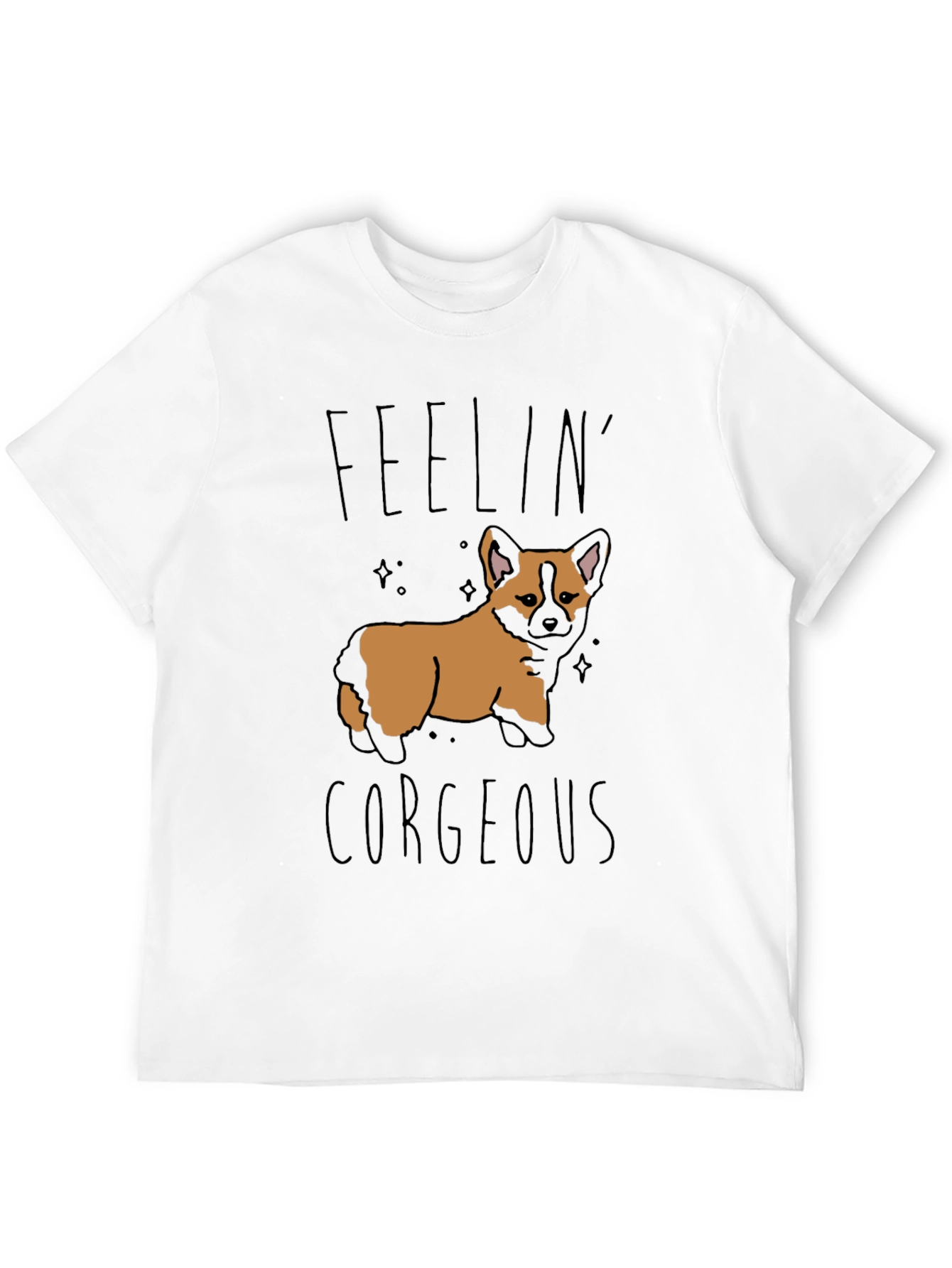 Feelin Corgeous Dog Graphic T-Shirt