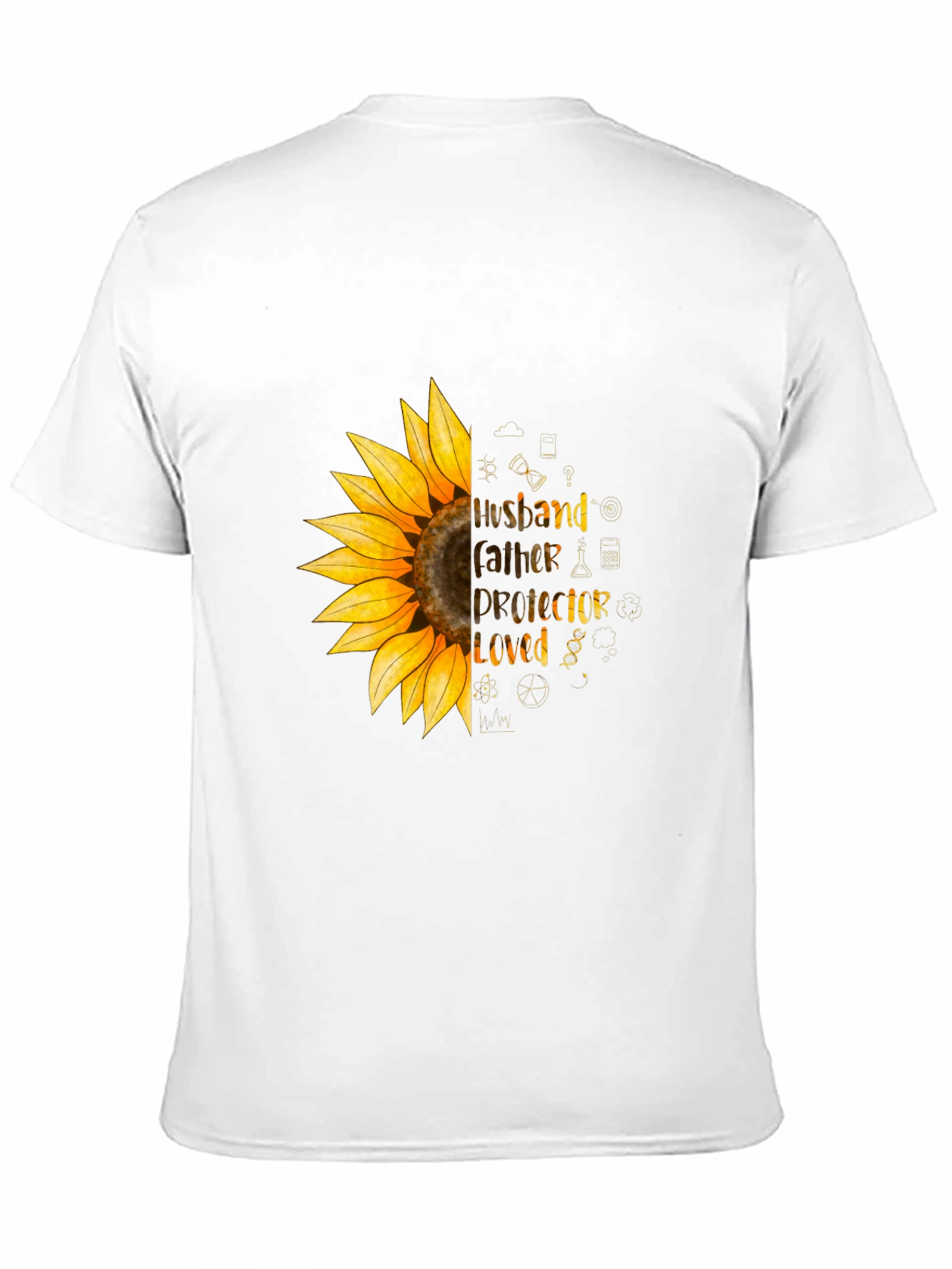 Husband Father Protector Loved Sunflower T-Shirt