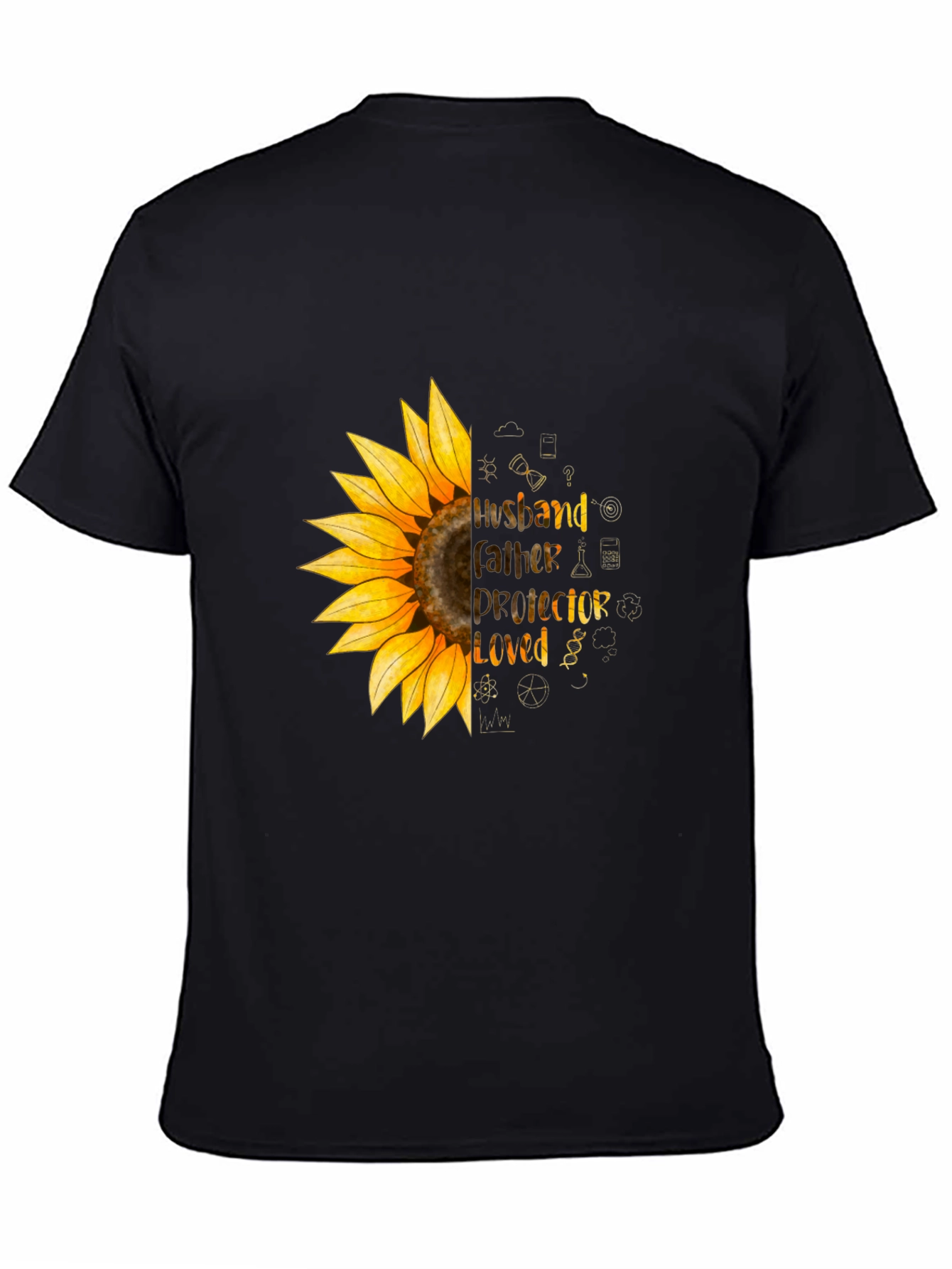 Husband Father Protector Loved Sunflower T-Shirt