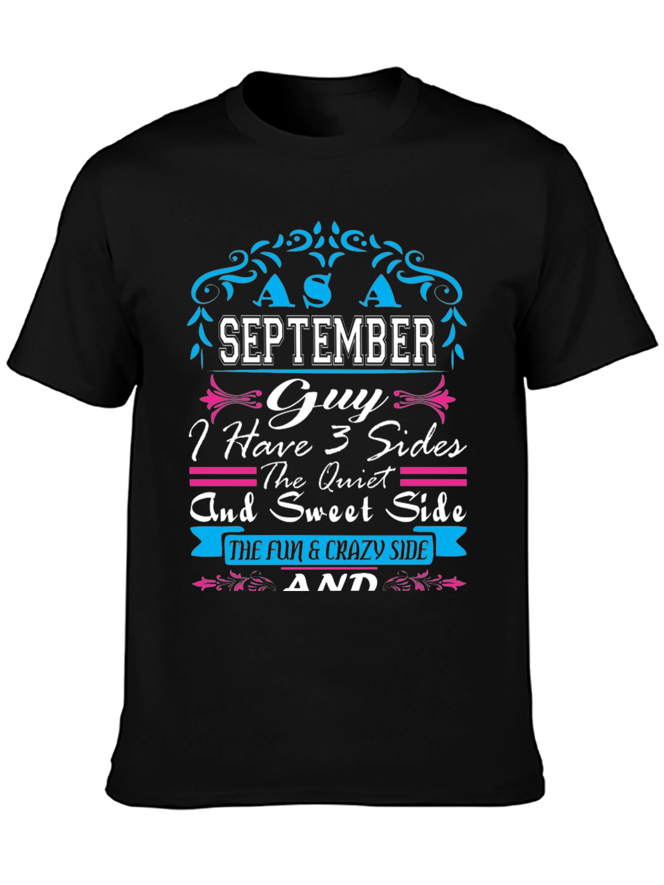 September Guy T-Shirt: 3 Sides - Quiet Sweet Crazy