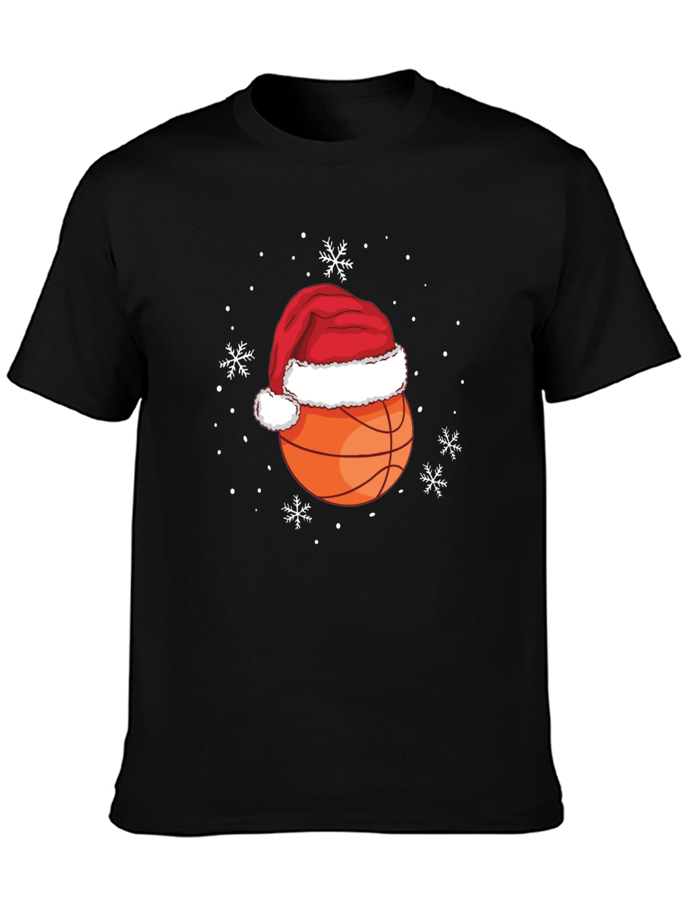 Festive Basketball Santa Hat Tee