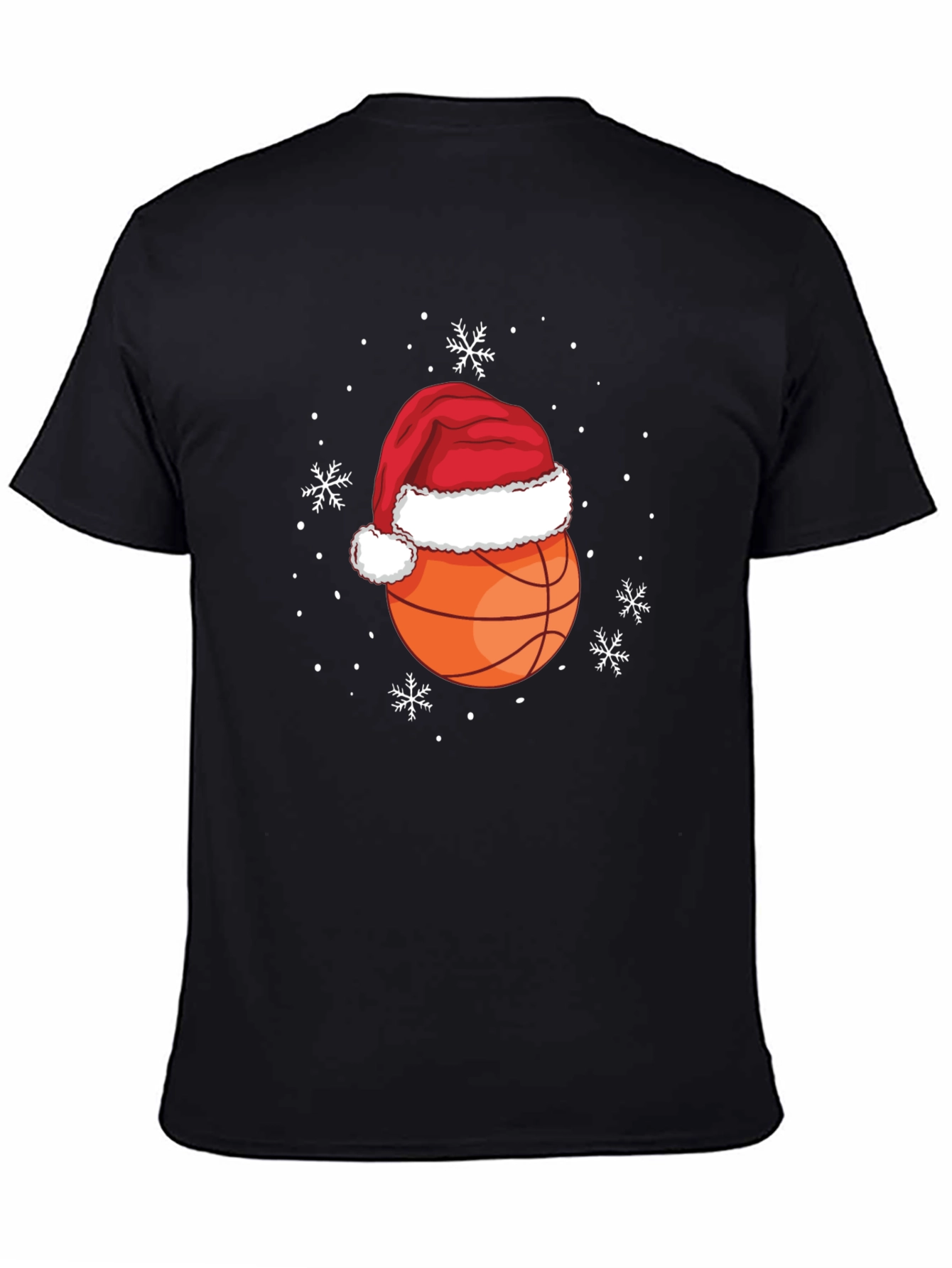 Festive Basketball Santa Hat Tee